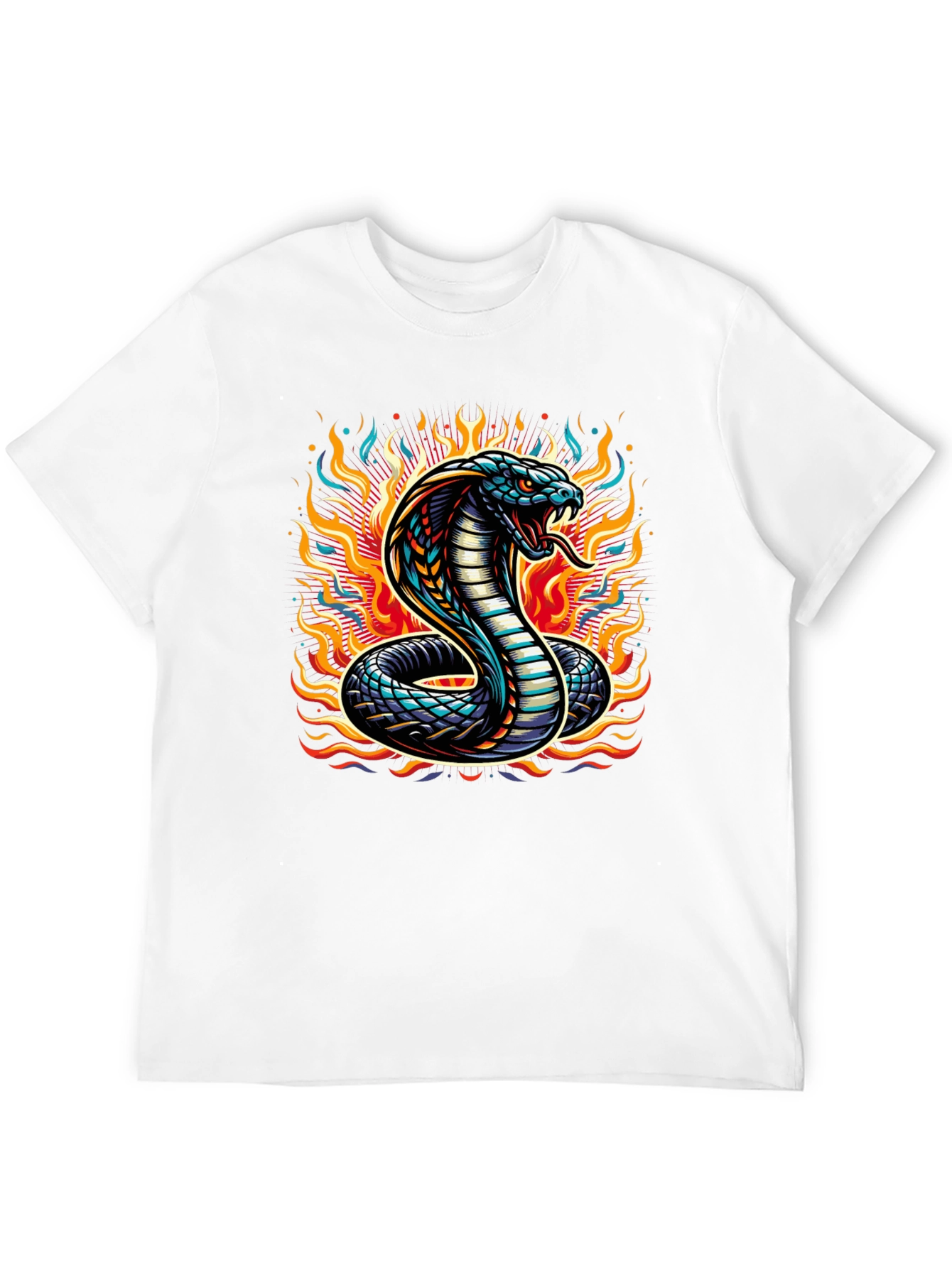 Fiery Snake T-Shirt: Cobra Design
