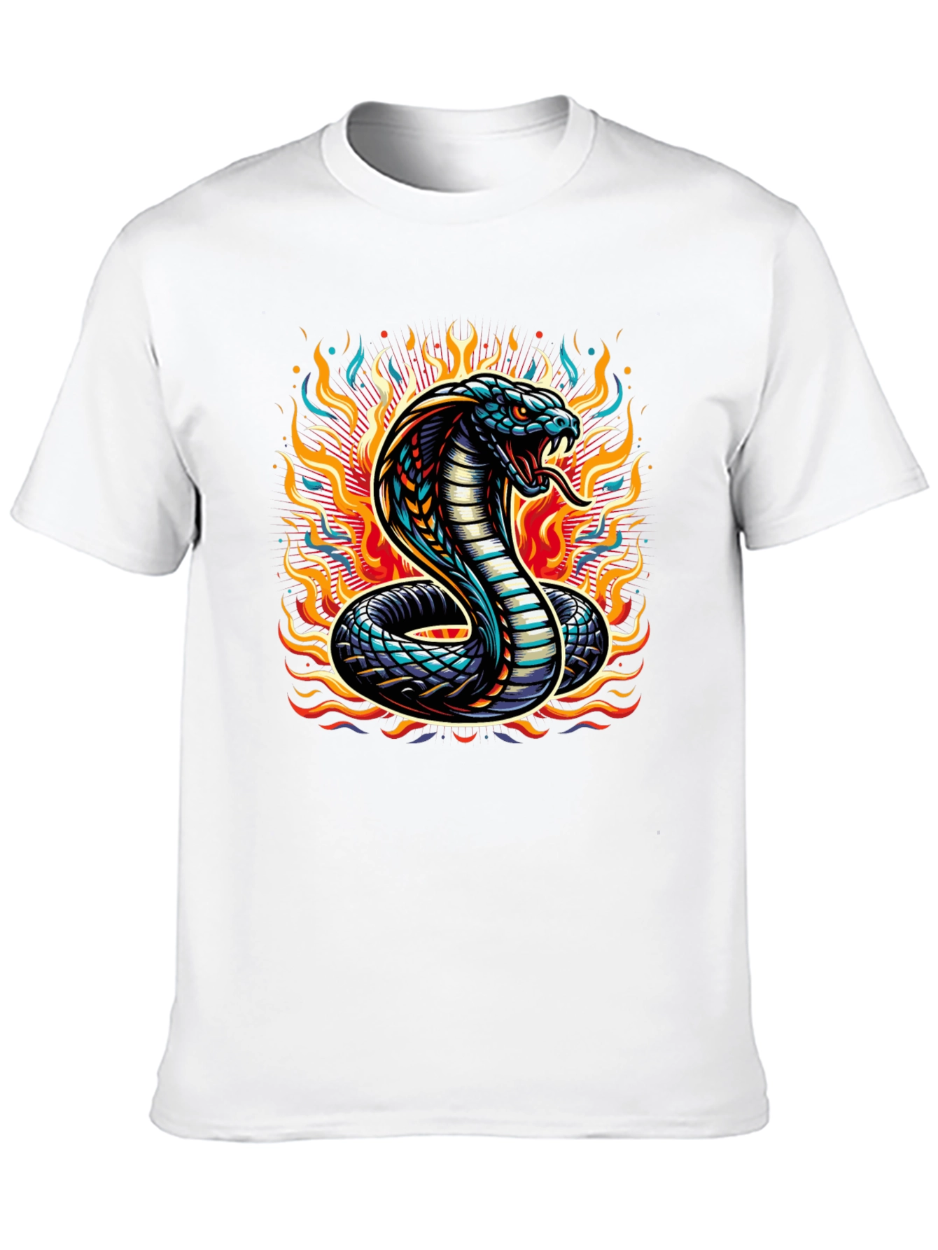 Fiery Snake T-Shirt: Cobra Design