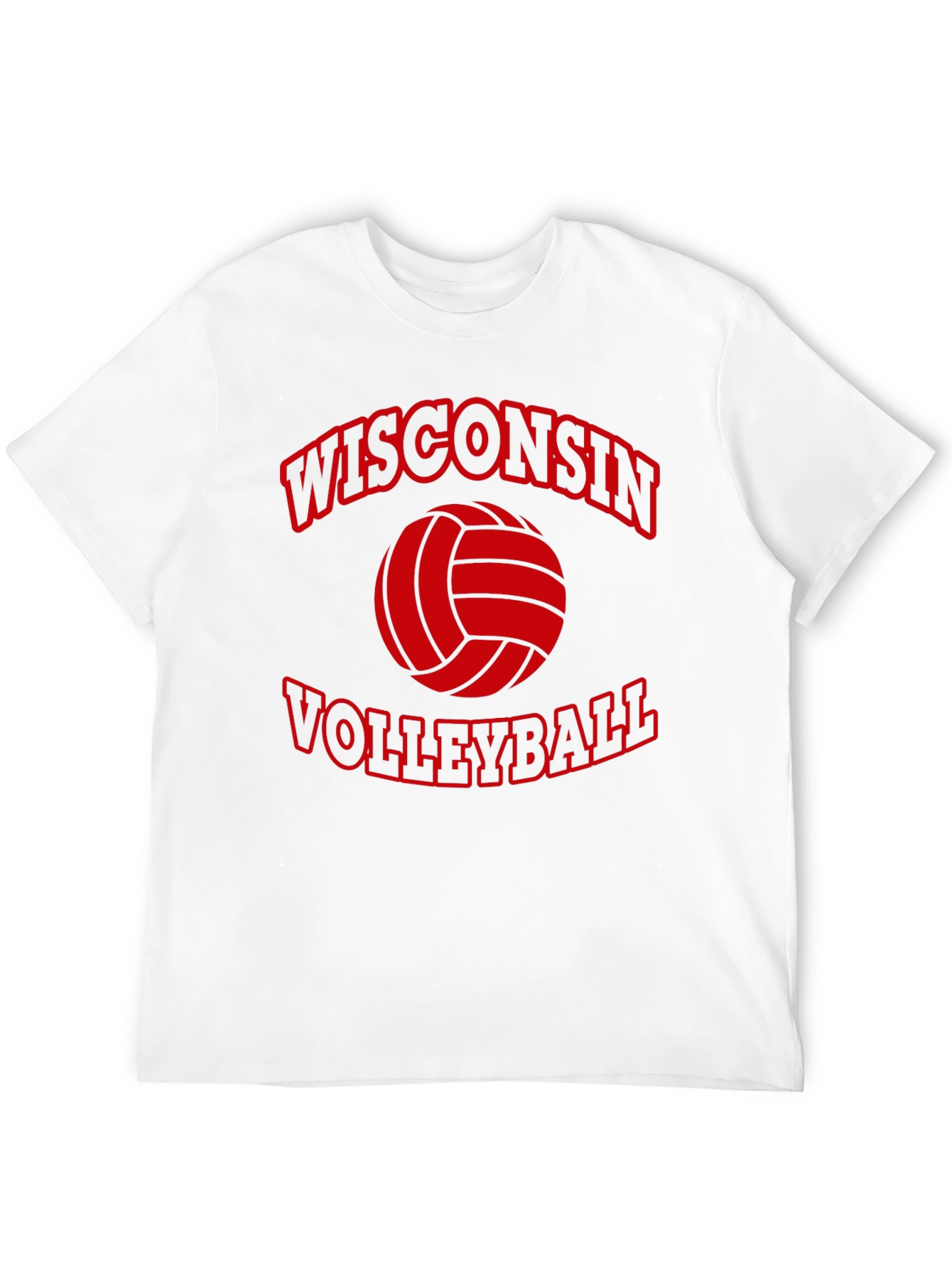 Wisconsin Volleyball Graphic Tee - Black Cotton T-Shirt