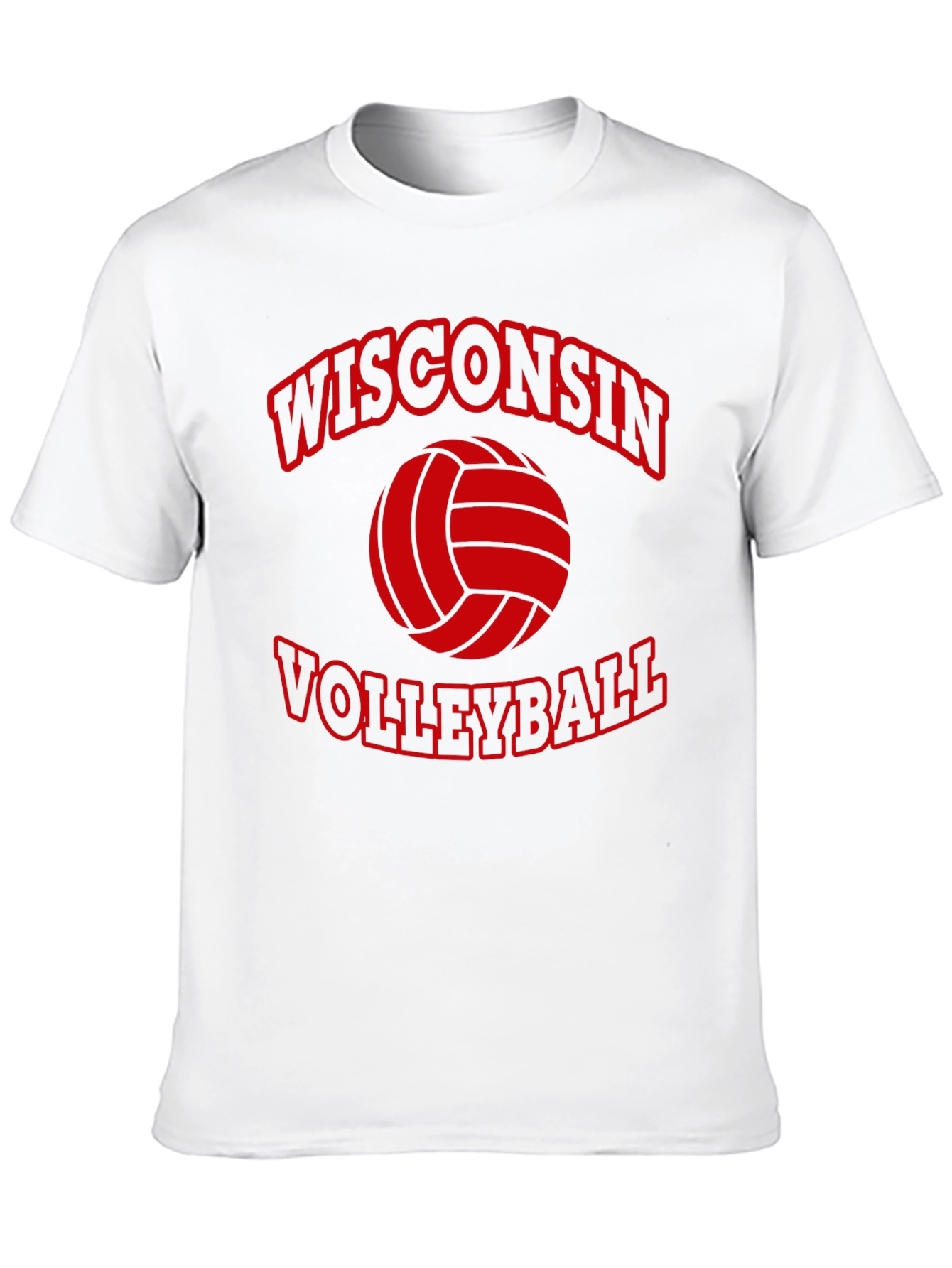 Wisconsin Volleyball Graphic Tee - Black Cotton T-Shirt