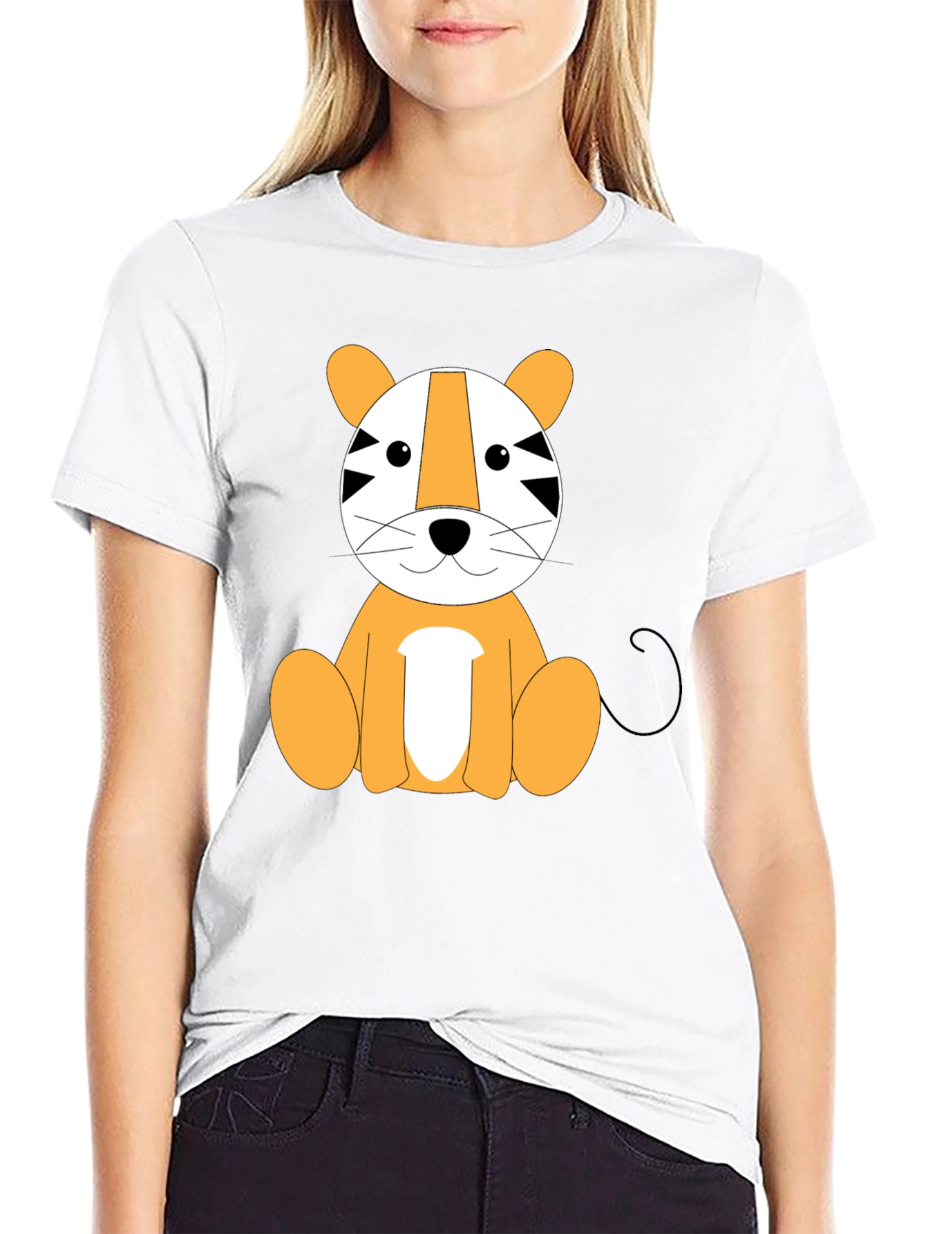 Cute Cartoon Tiger Graphic T-Shirt