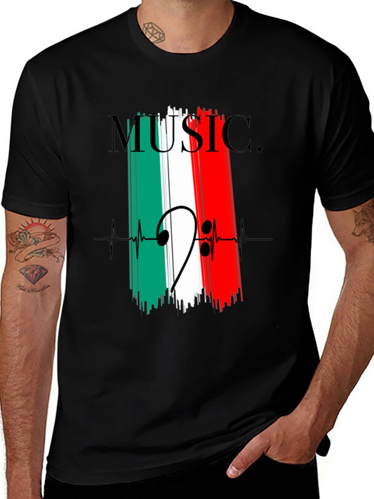 Music Note Italian Flag T-Shirt