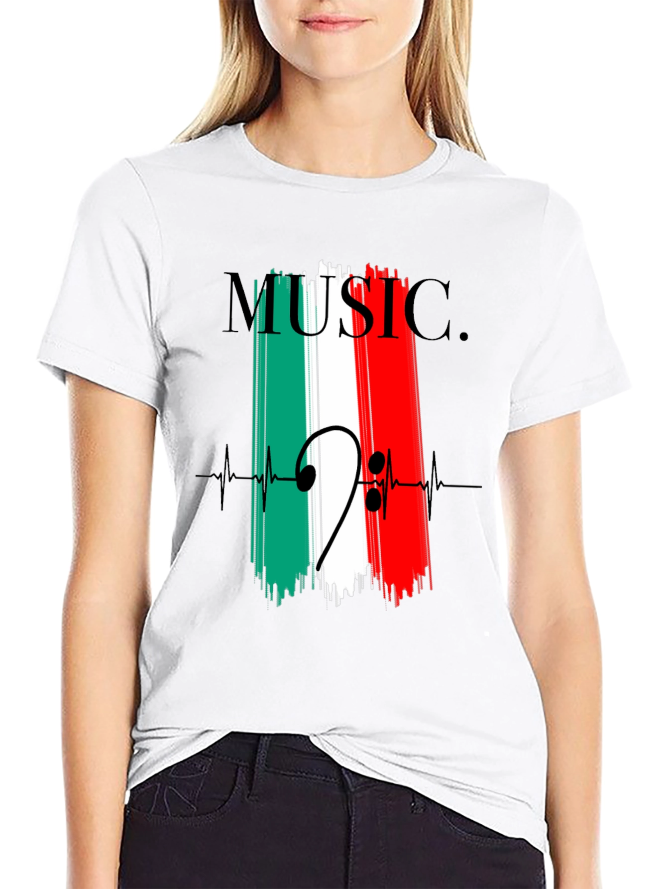 Music Note Italian Flag T-Shirt