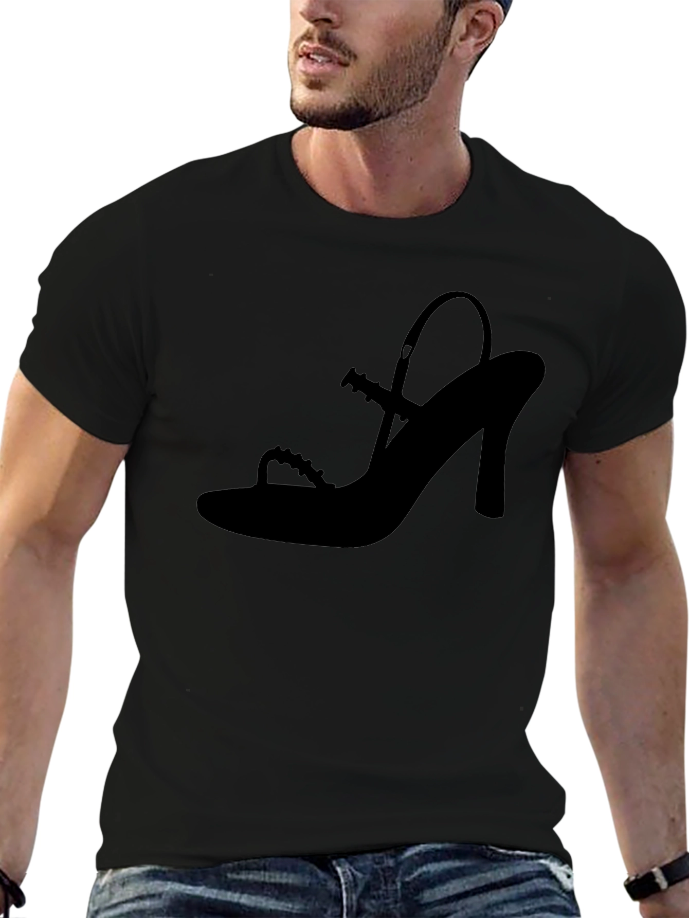 Stylish Black Shoe Silhouette T-Shirt