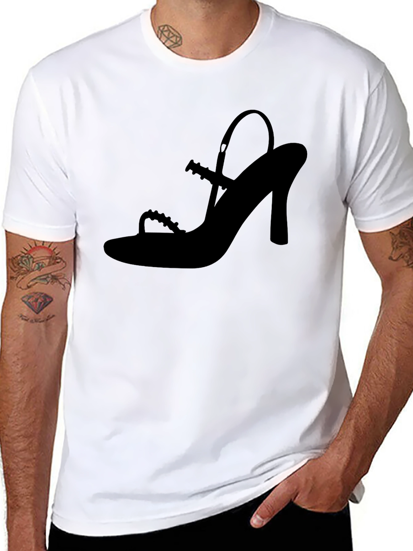 Stylish Black Shoe Silhouette T-Shirt