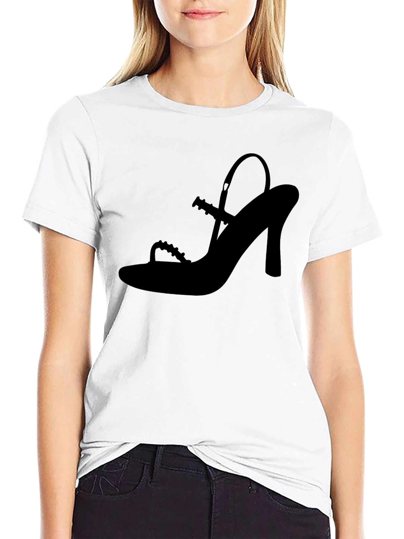 Stylish Black Shoe Silhouette T-Shirt