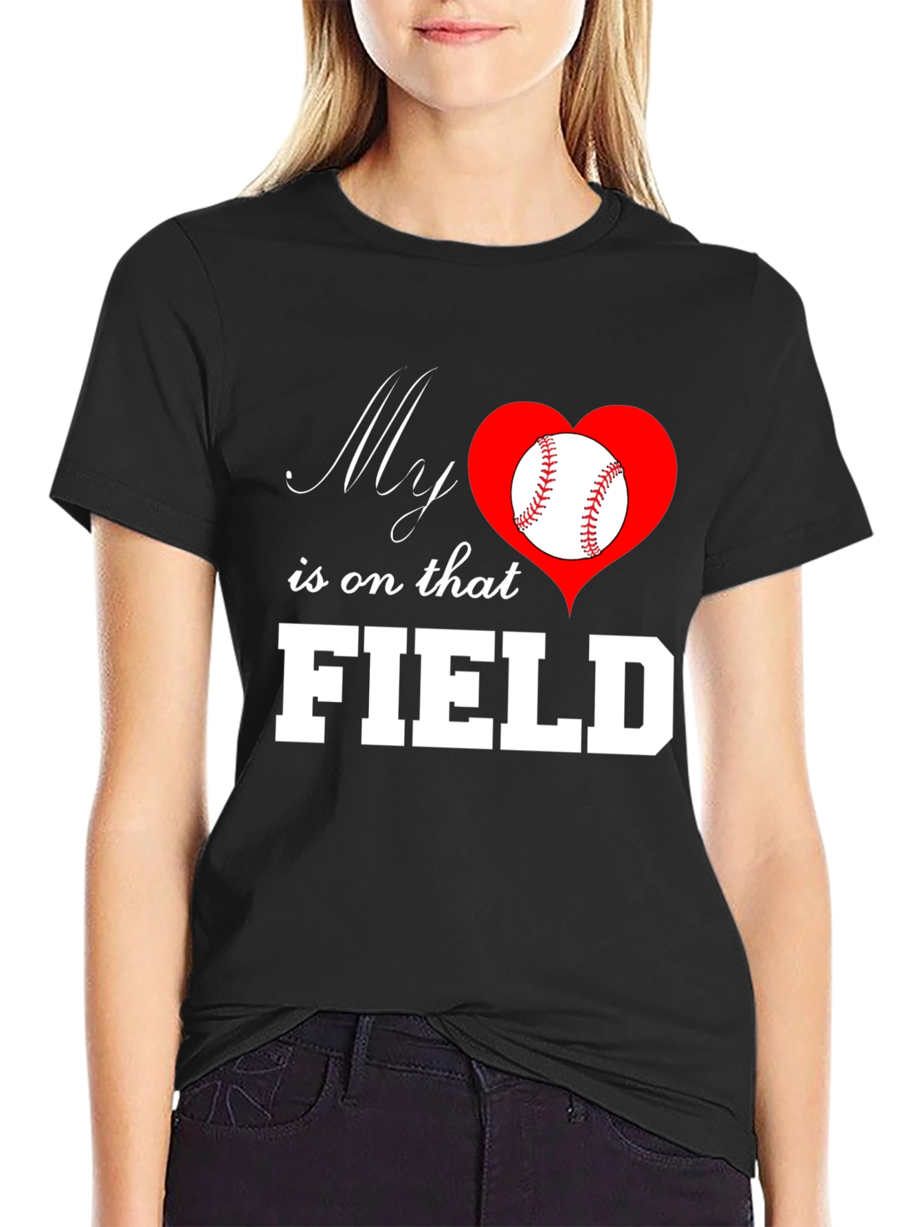 Baseball Mom T-Shirt: My Heart is on That Field