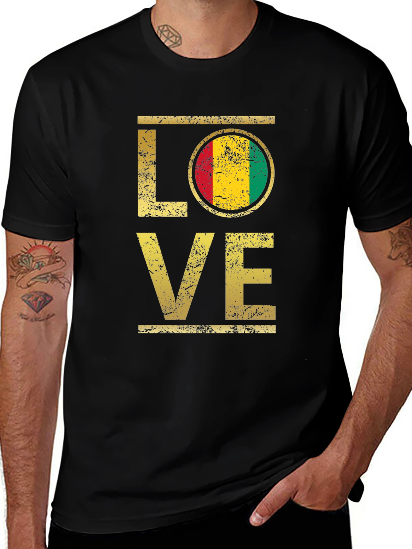 LOVE Flag Graphic T-Shirt - Black