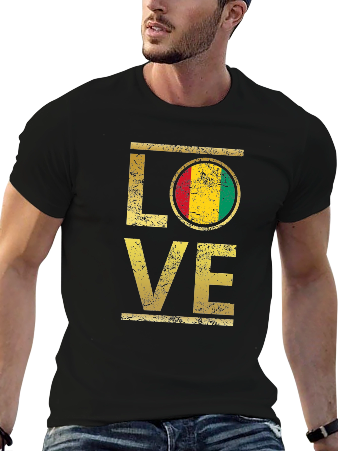 LOVE Flag Graphic T-Shirt - Black