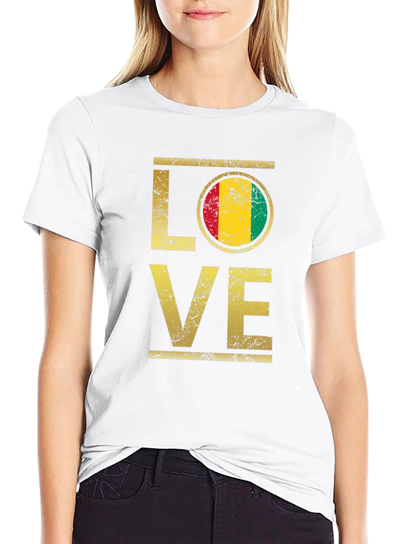 LOVE Flag Graphic T-Shirt - Black