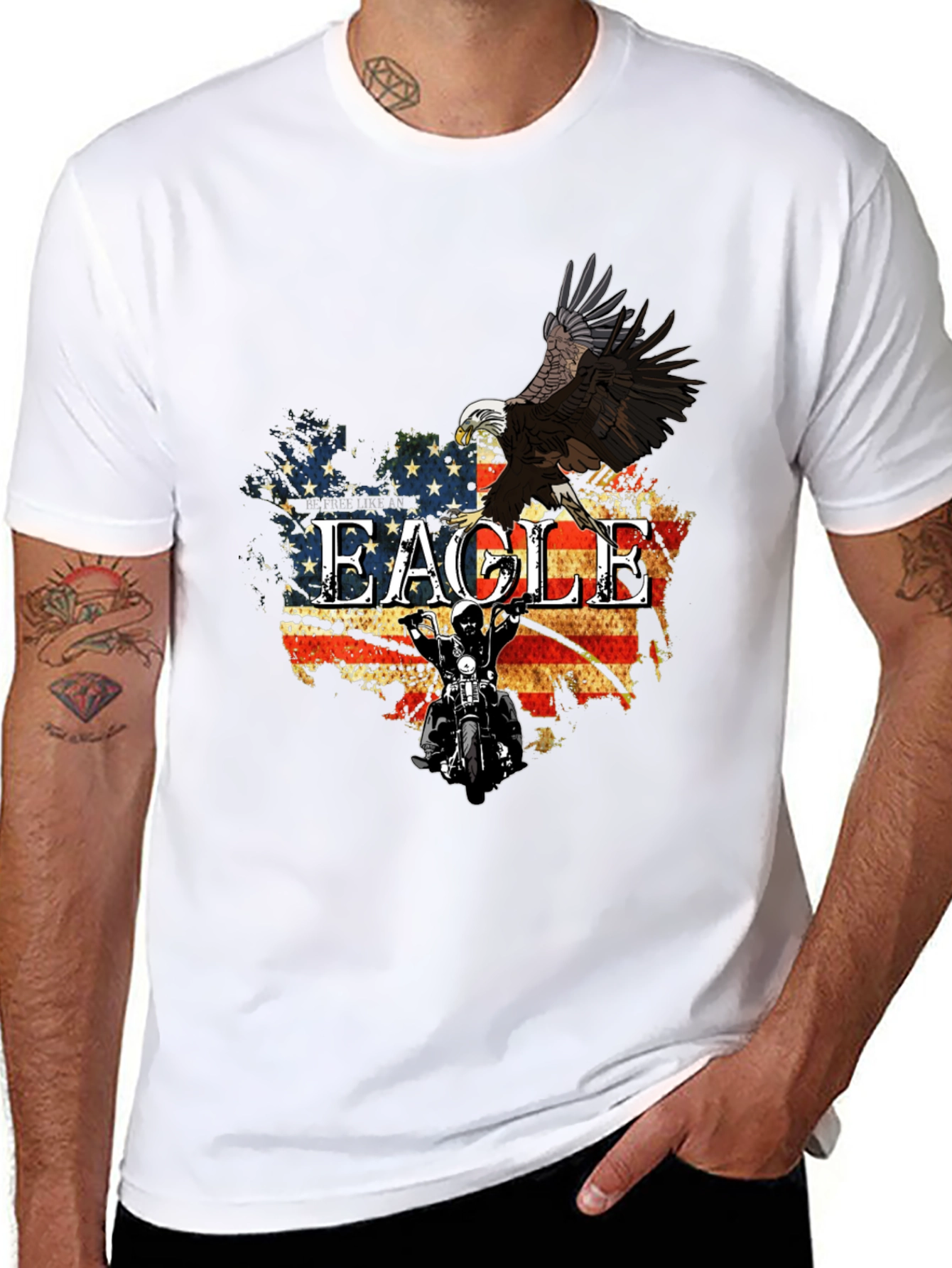 American Eagle Motorcycle Graphic T-Shirt