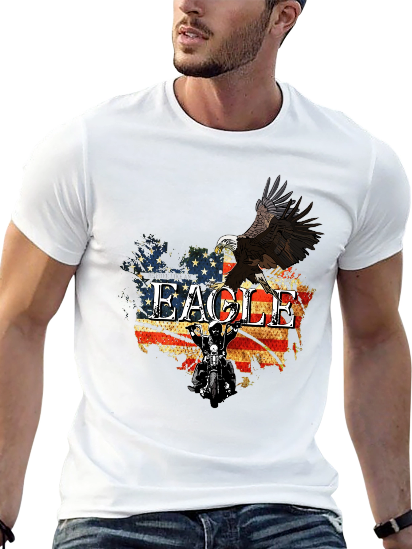 American Eagle Motorcycle Graphic T-Shirt
