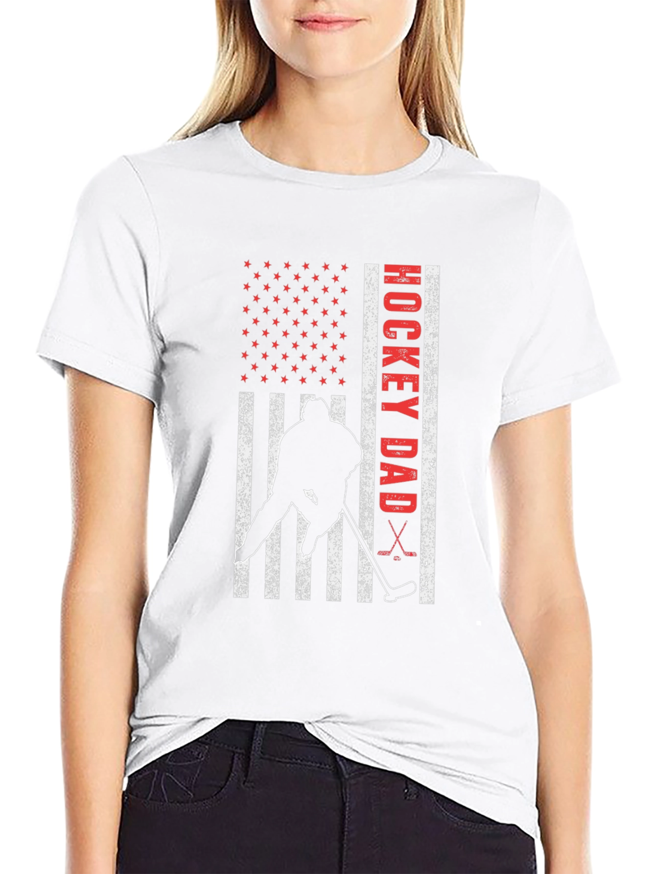 Hockey Dad USA Flag T-Shirt