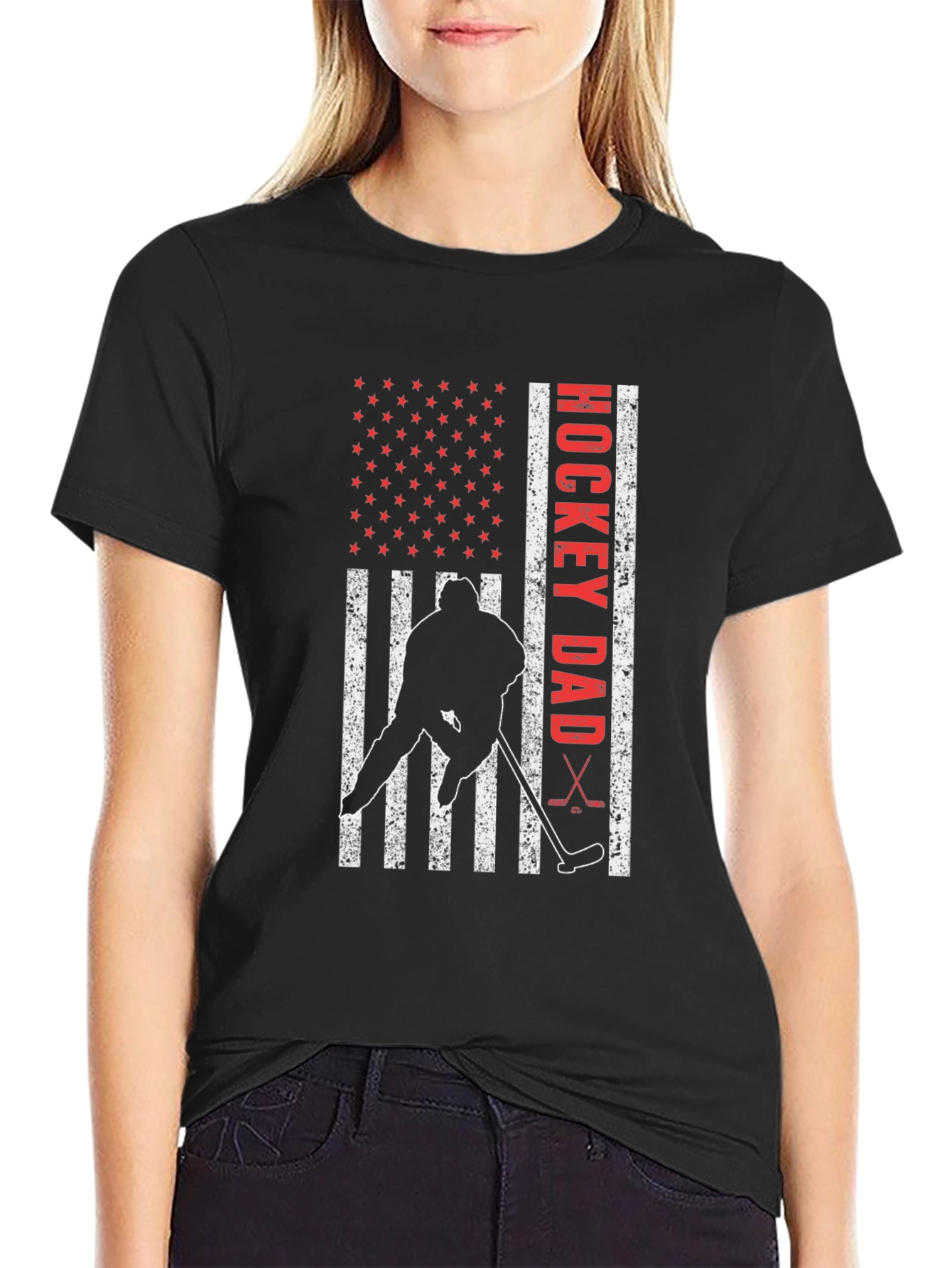 Hockey Dad USA Flag T-Shirt