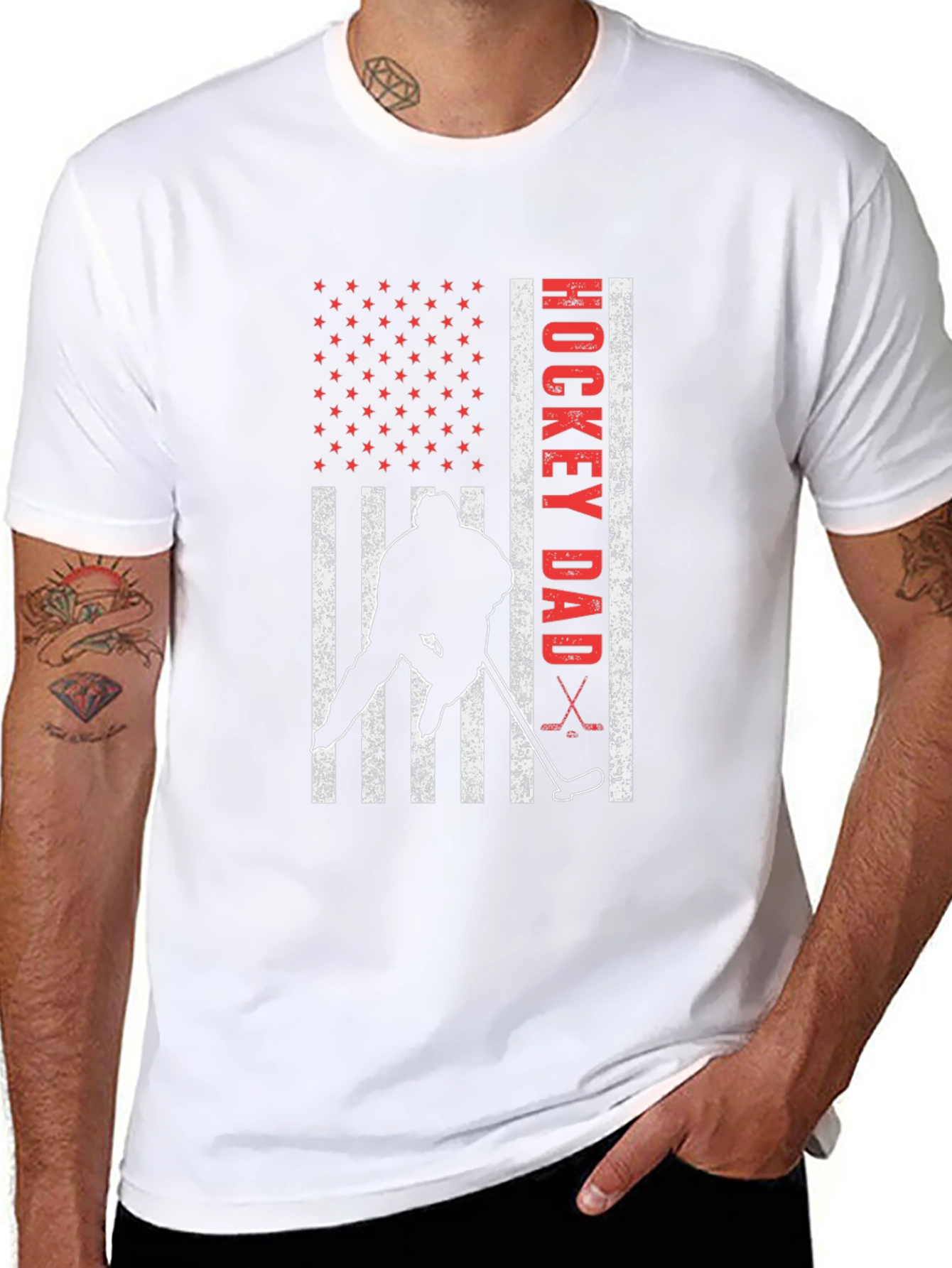 Hockey Dad USA Flag T-Shirt