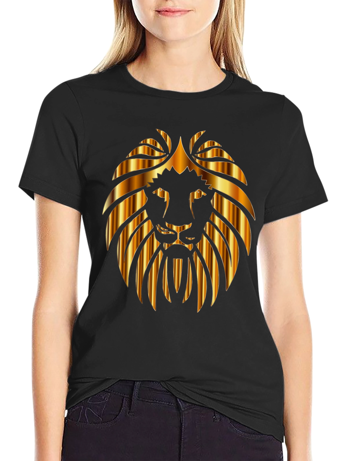 Lion Head Graphic Black Tee