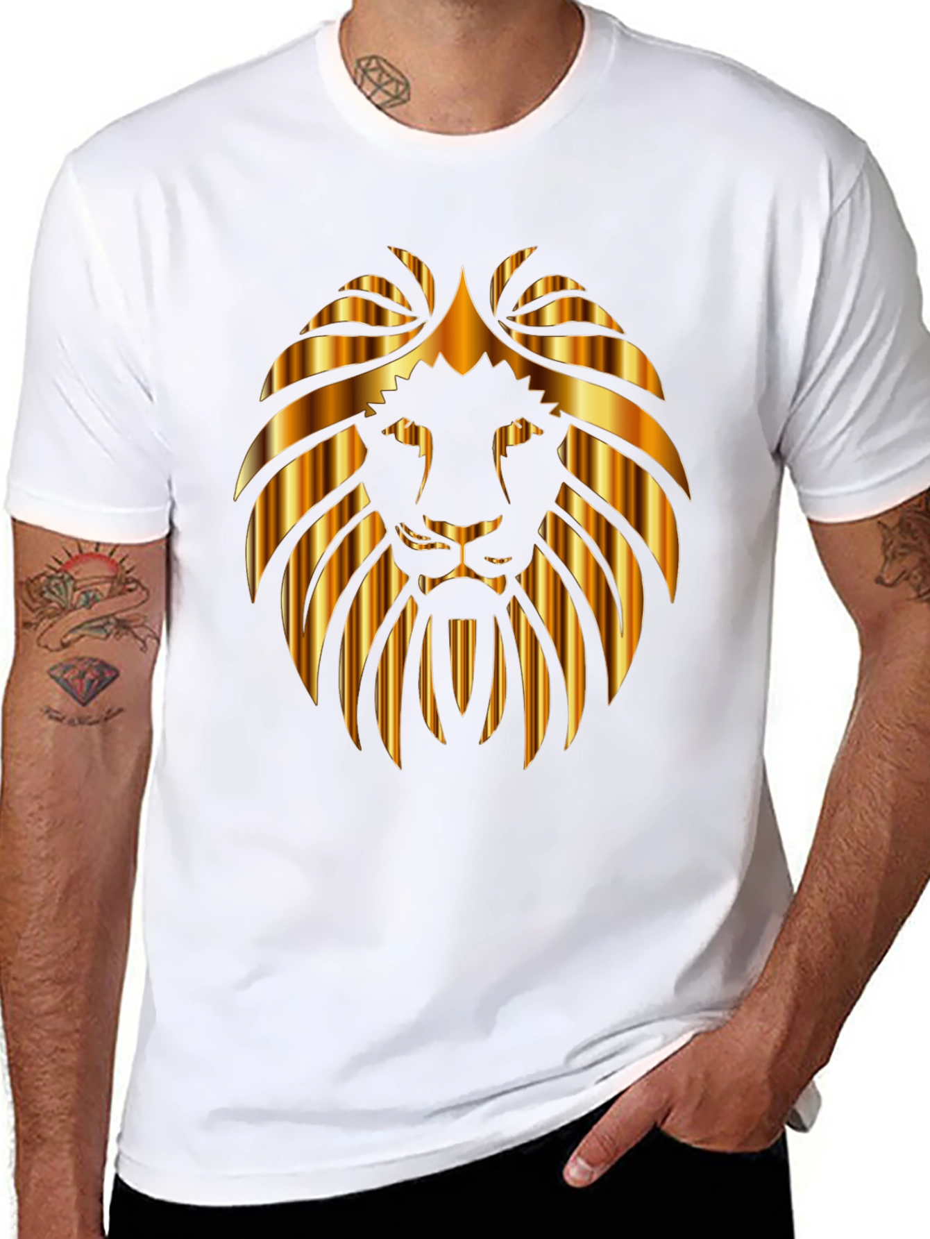Lion Head Graphic Black Tee