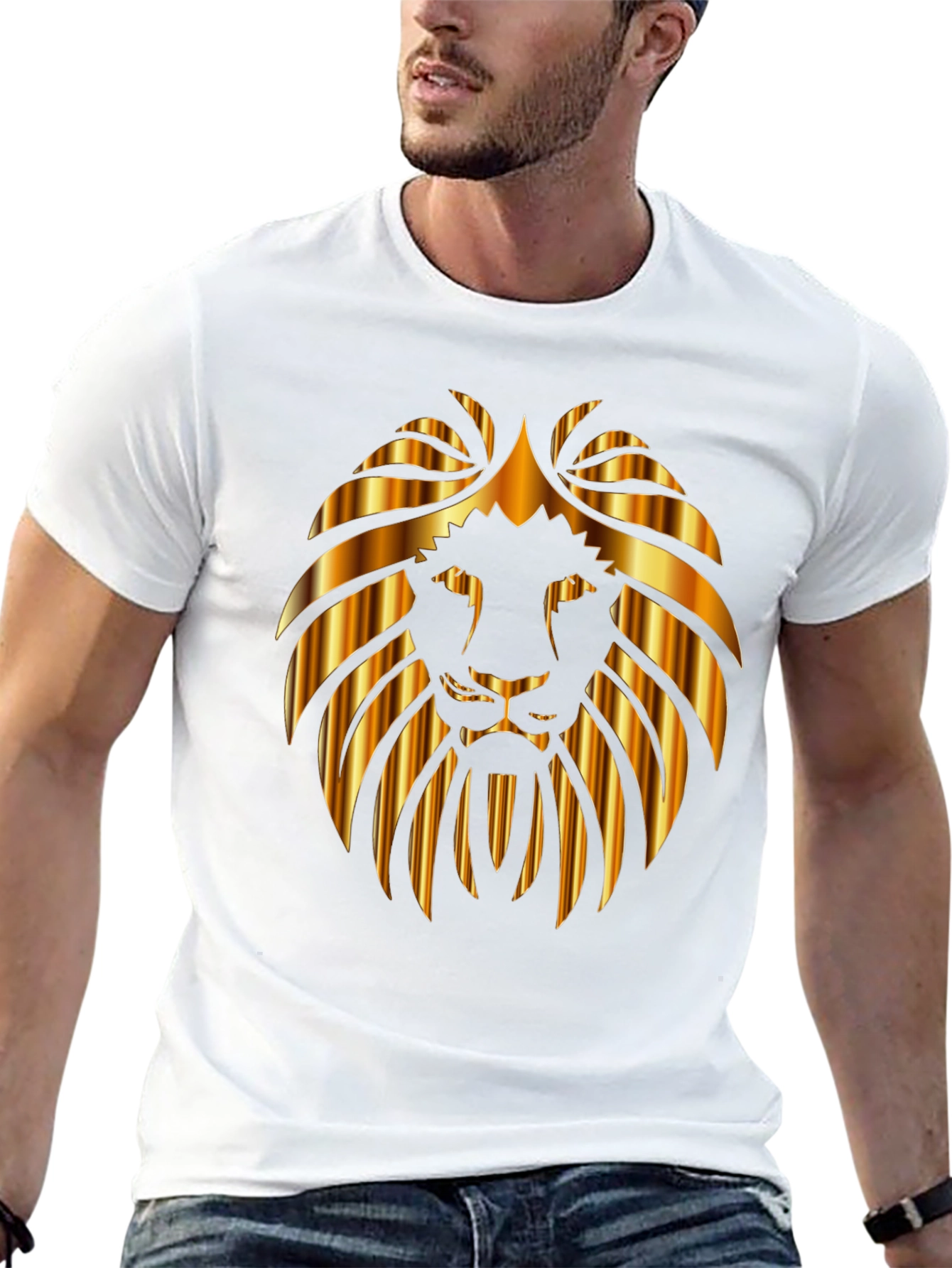 Lion Head Graphic Black Tee