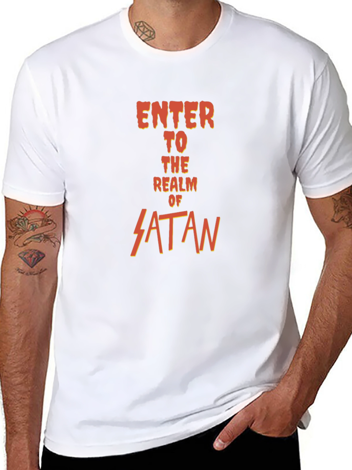 Enter the Realm of Satan Black Tee