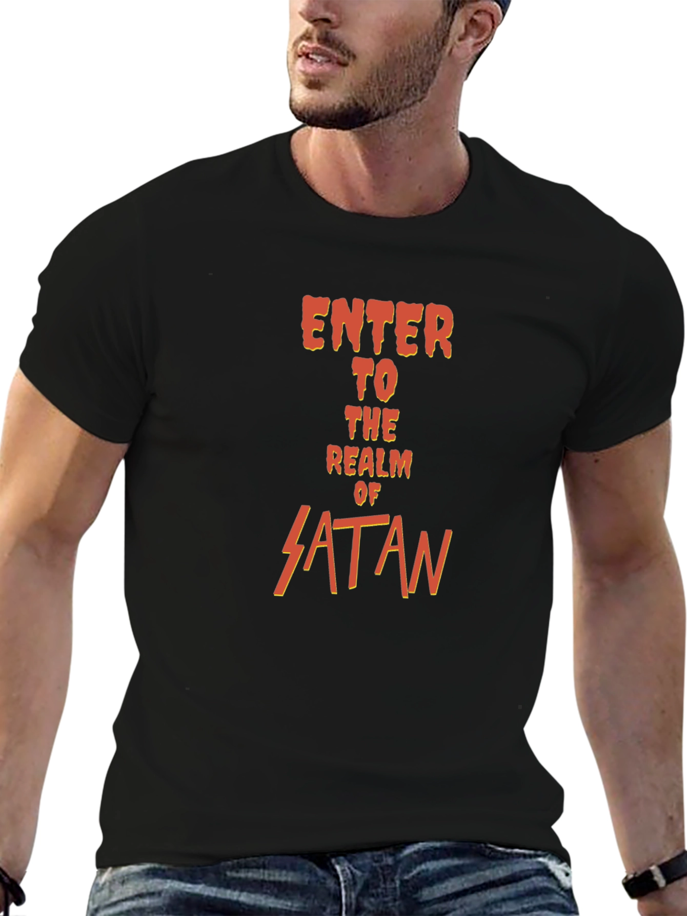 Enter the Realm of Satan Black Tee