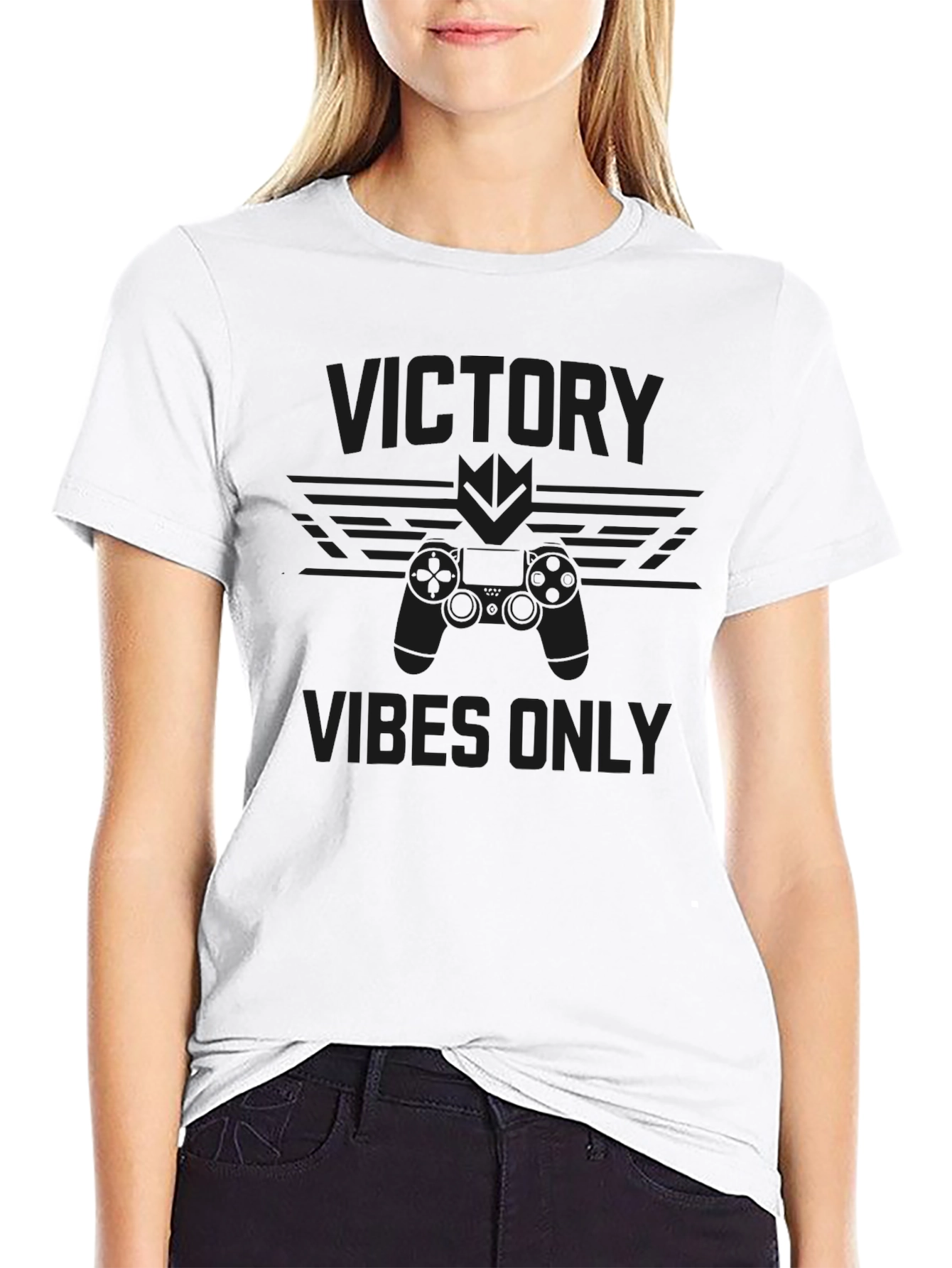 Victory Vibes Only Black T-Shirt