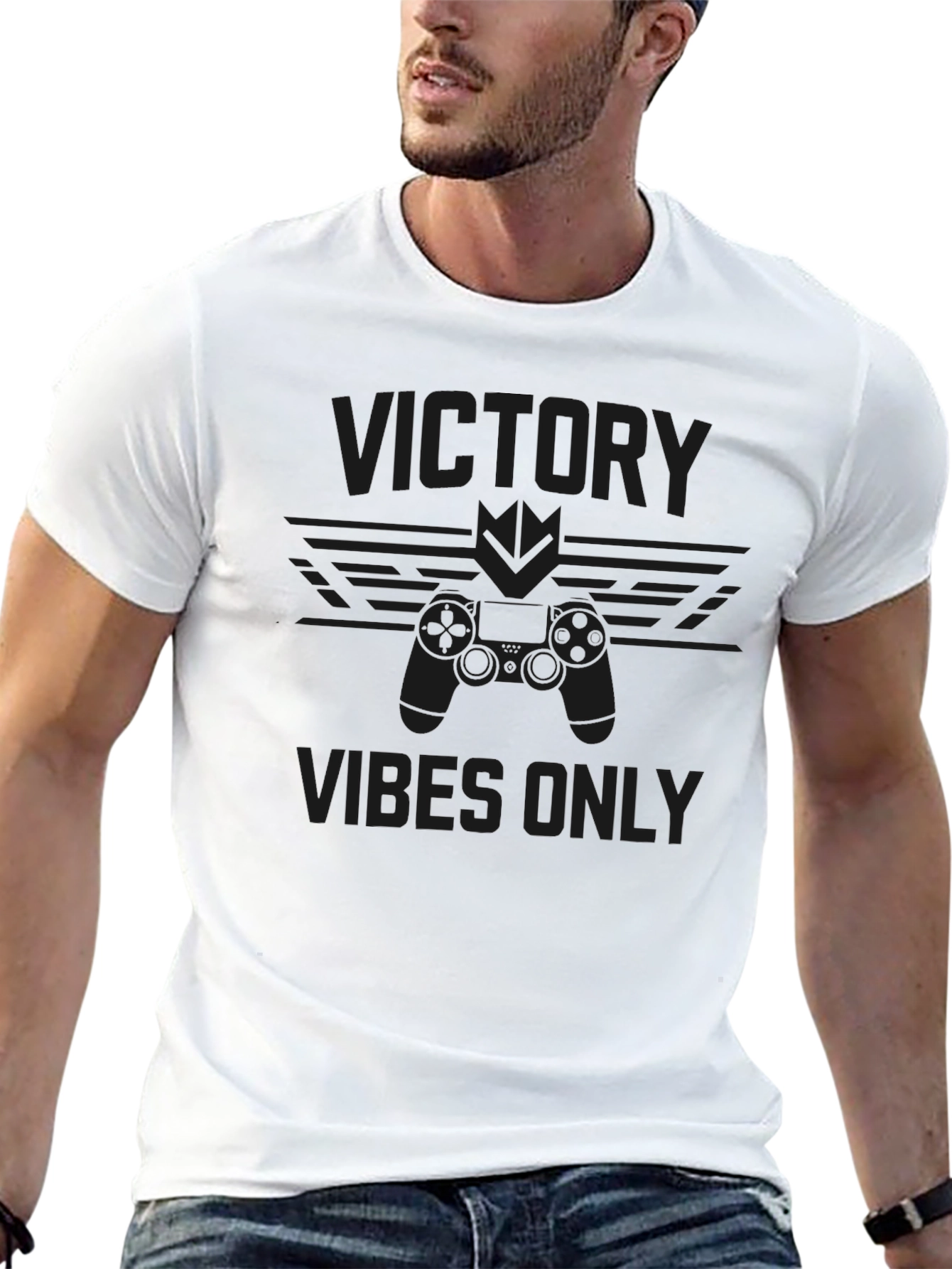 Victory Vibes Only Black T-Shirt