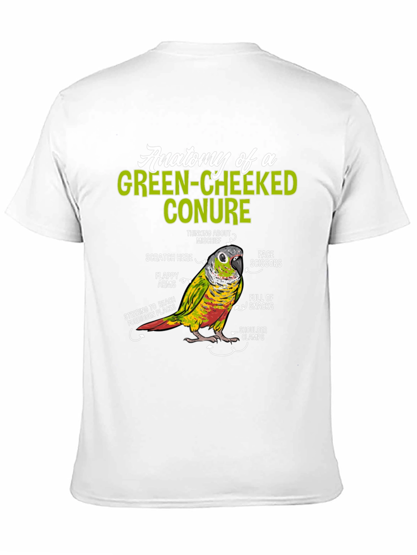 Green-Cheeked Conure Anatomy T-Shirt