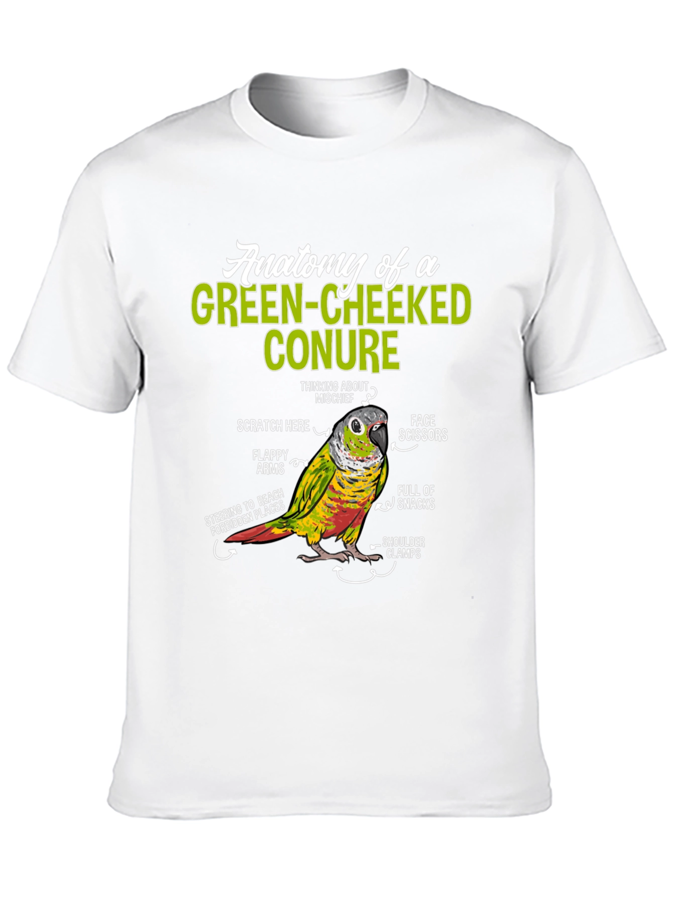 Green-Cheeked Conure Anatomy T-Shirt