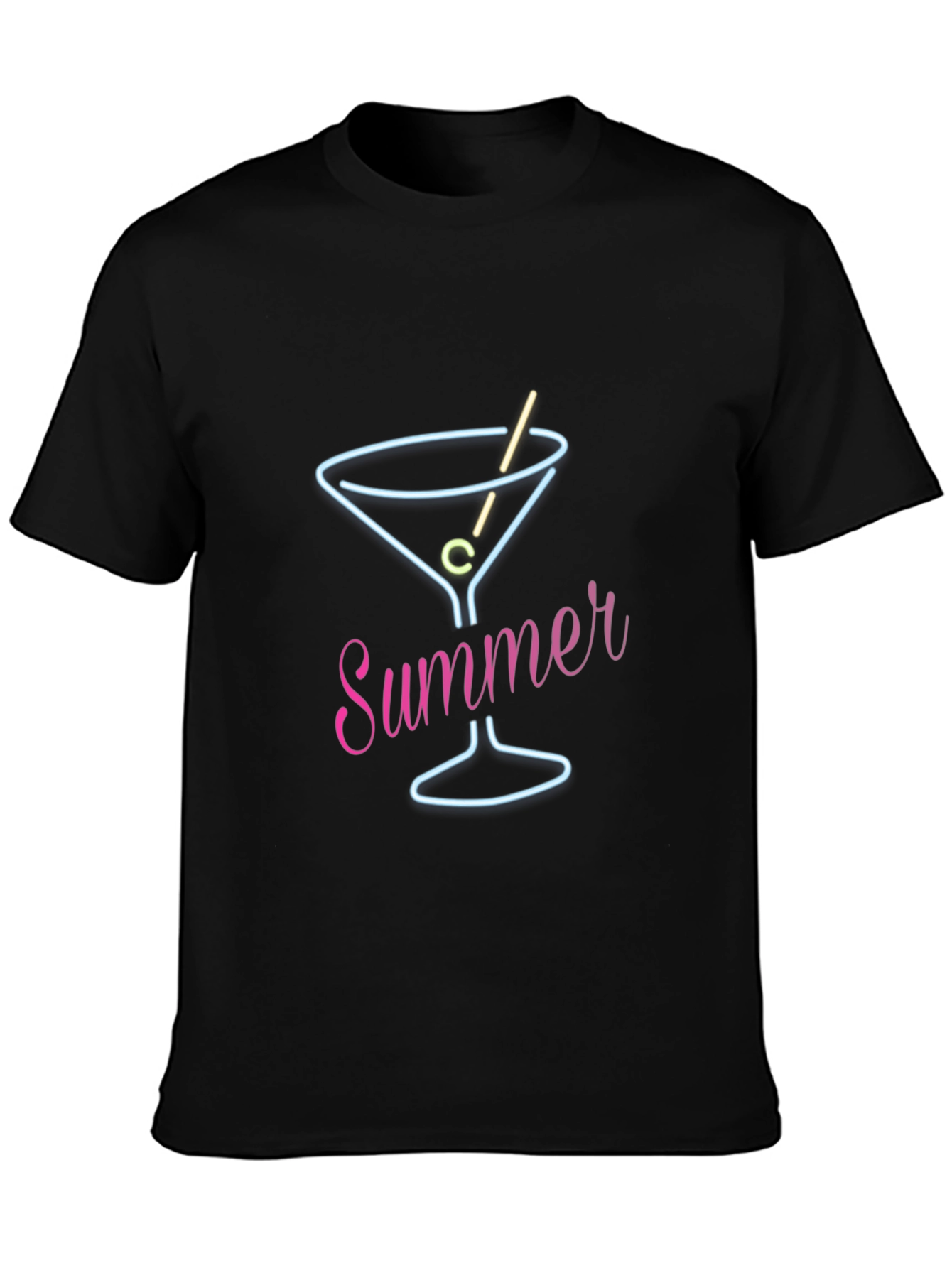 Summer Neon Martini T-Shirt - Stylish Casual Wear