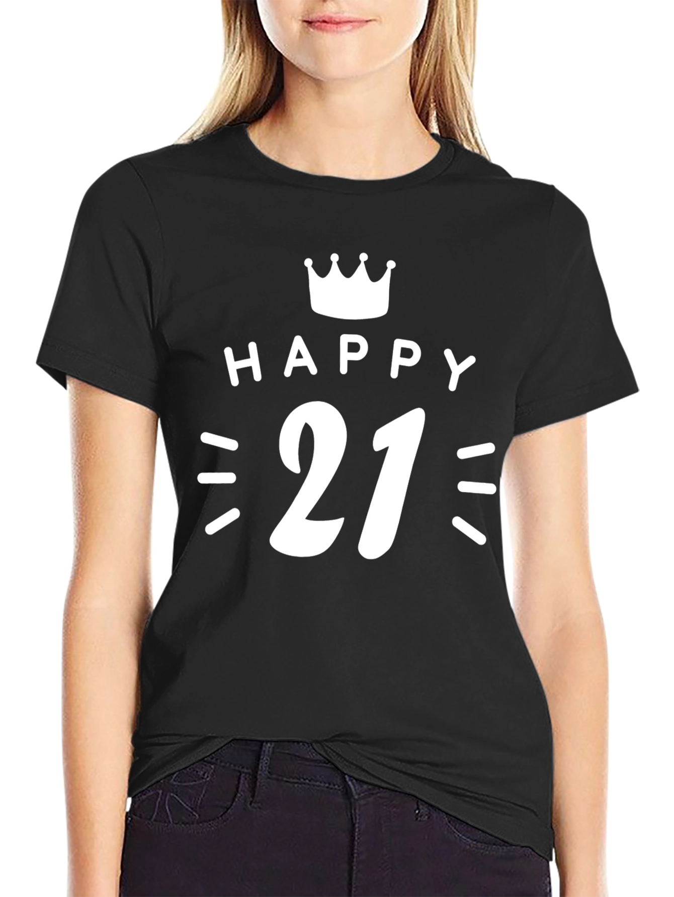 Happy 21st Birthday T-Shirt Crown Graphic Tee