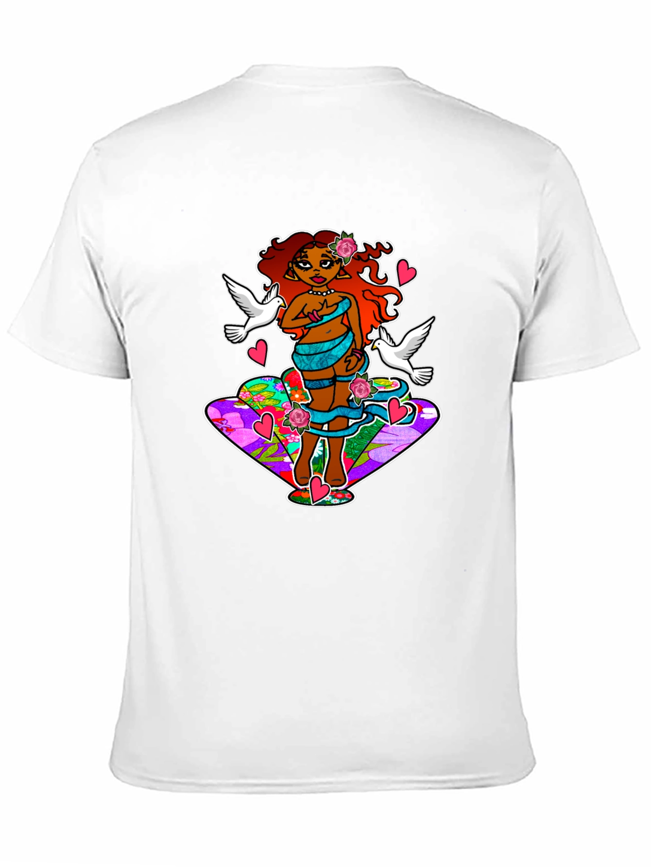 Fantasy Art T-Shirt: Love & Doves Graphic Tee