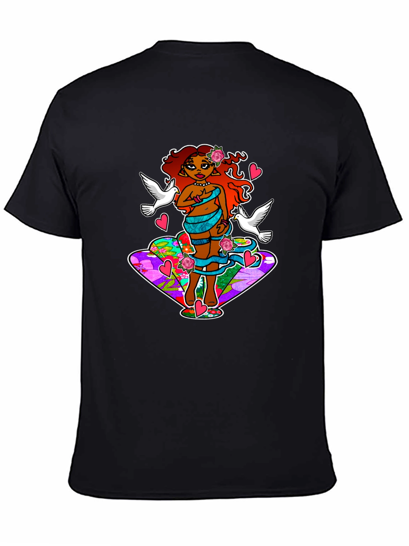 Fantasy Art T-Shirt: Love & Doves Graphic Tee