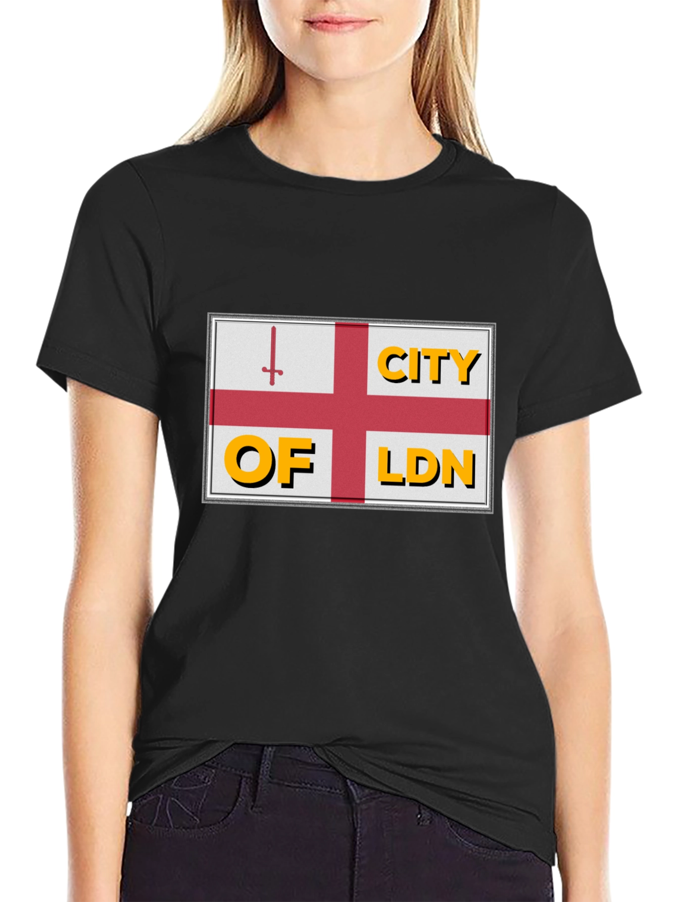 City of London Flag Graphic Tee - Black
