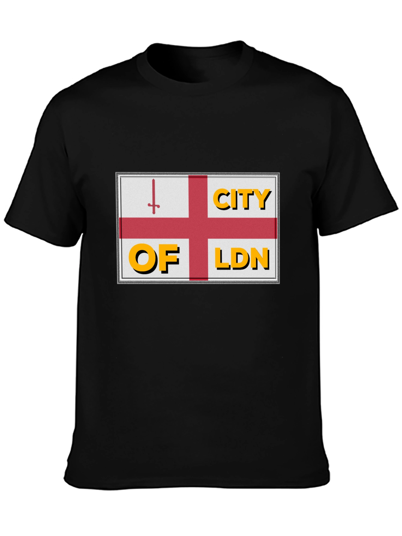 City of London Flag Graphic Tee - Black