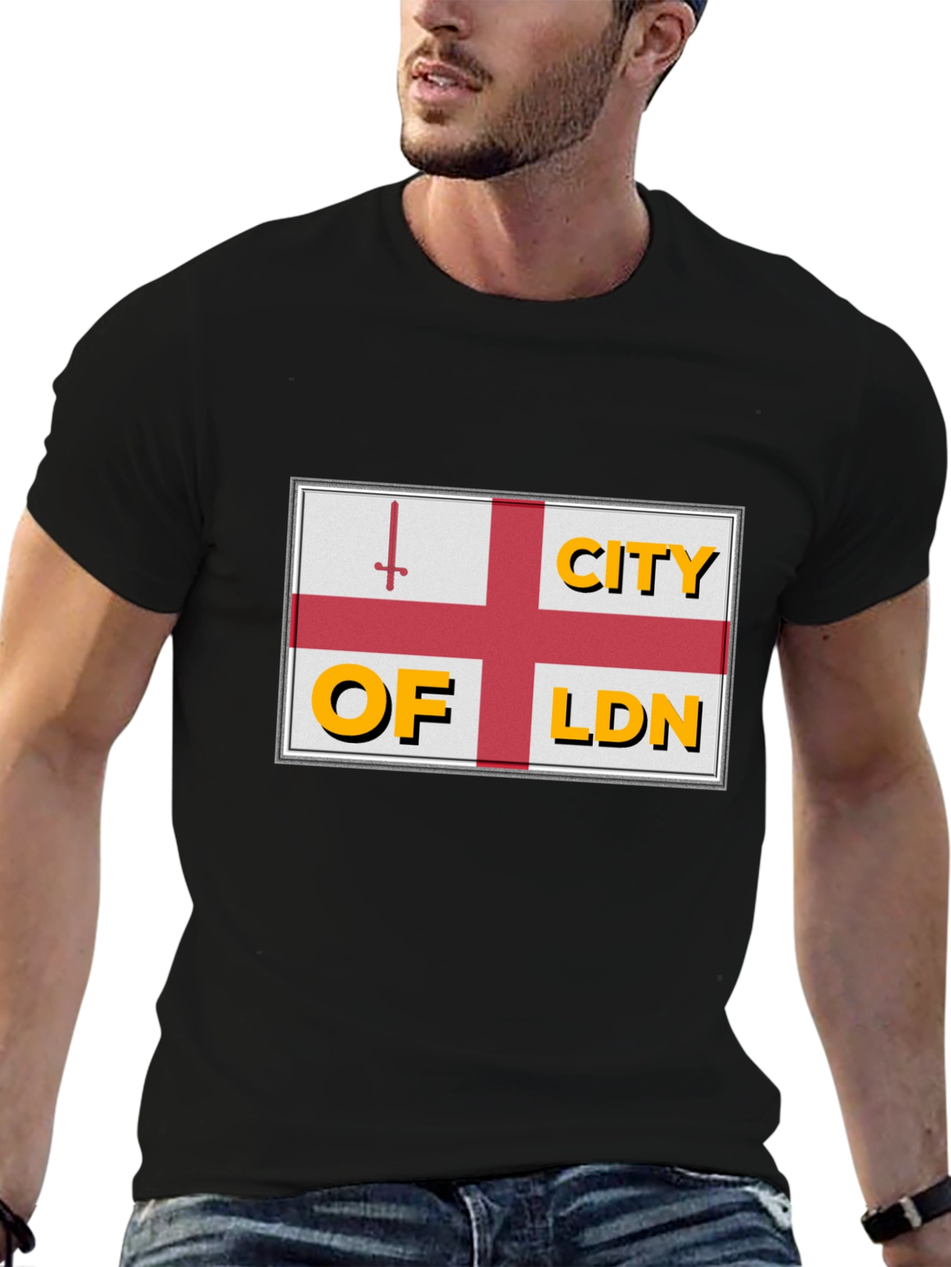 City of London Flag Graphic Tee - Black