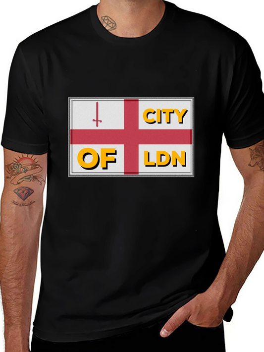 City of London Flag Graphic Tee - Black
