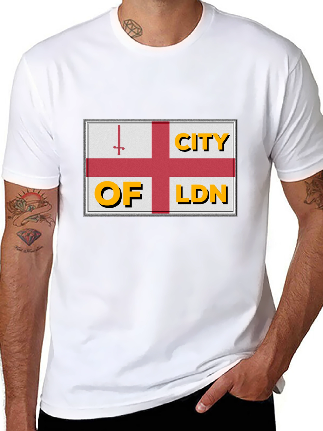 City of London Flag Graphic Tee - Black