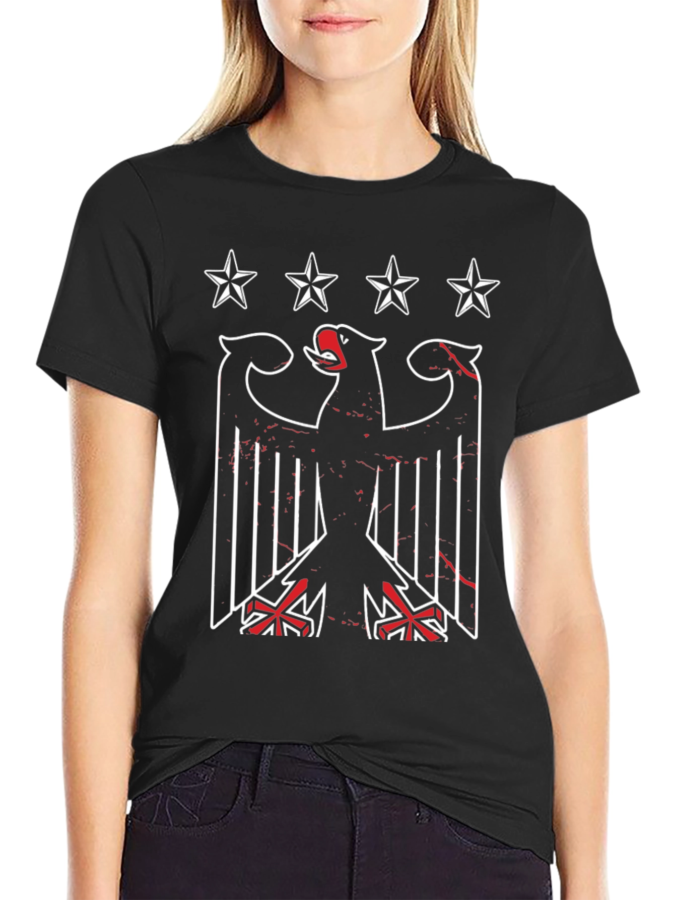 Graphic Eagle T-Shirt: Patriotic Black Tee