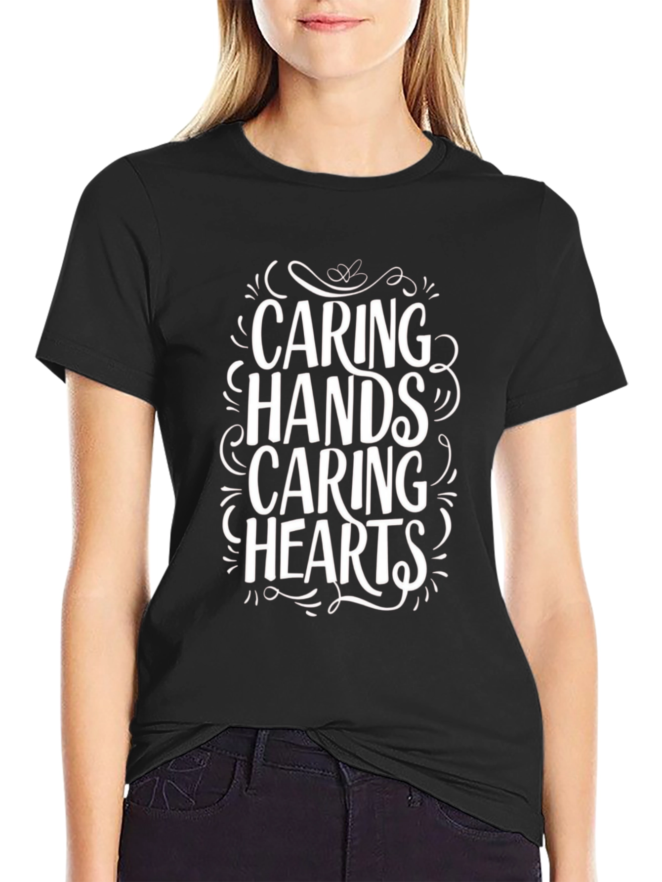 Caring Hands Caring Hearts Graphic Tee
