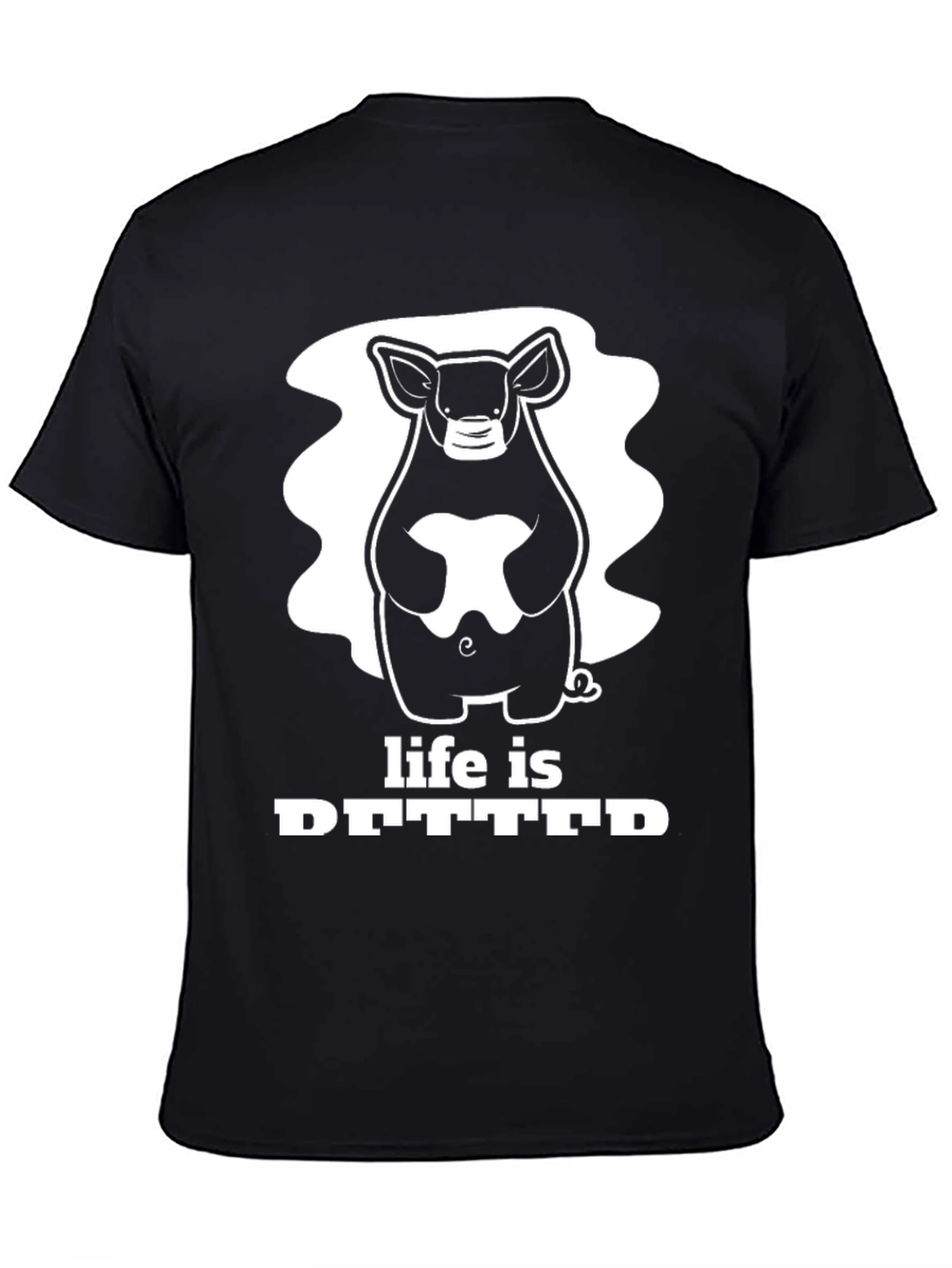 Life is Better with Pigs Black T-Shirt