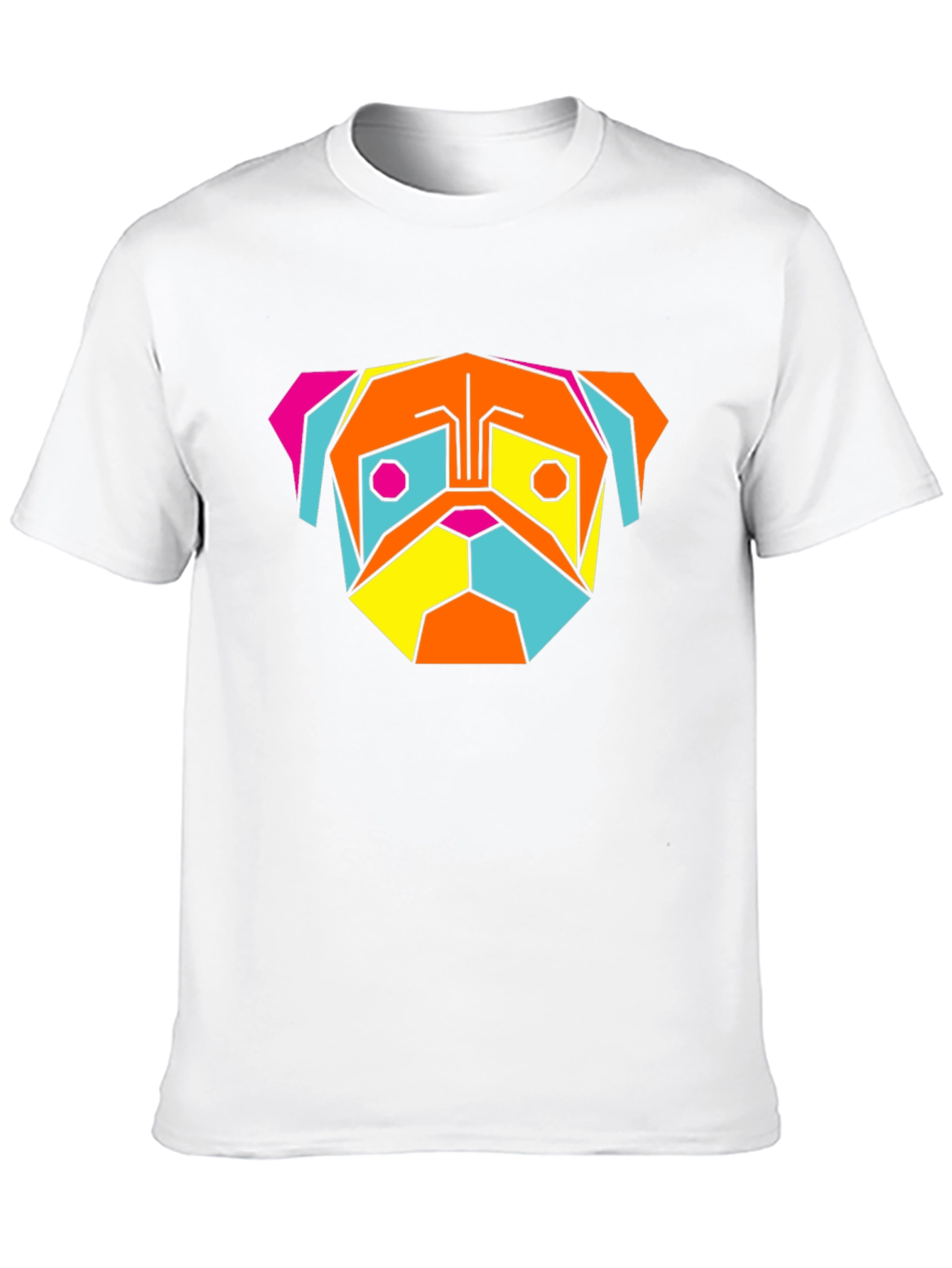 Geometric Pug T-Shirt - Modern Graphic Tee