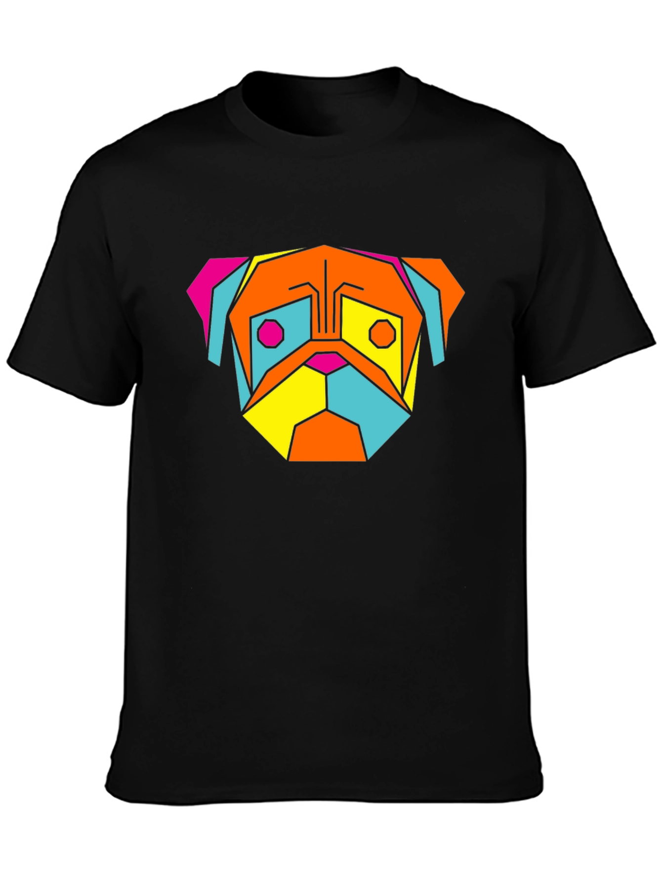 Geometric Pug T-Shirt - Modern Graphic Tee