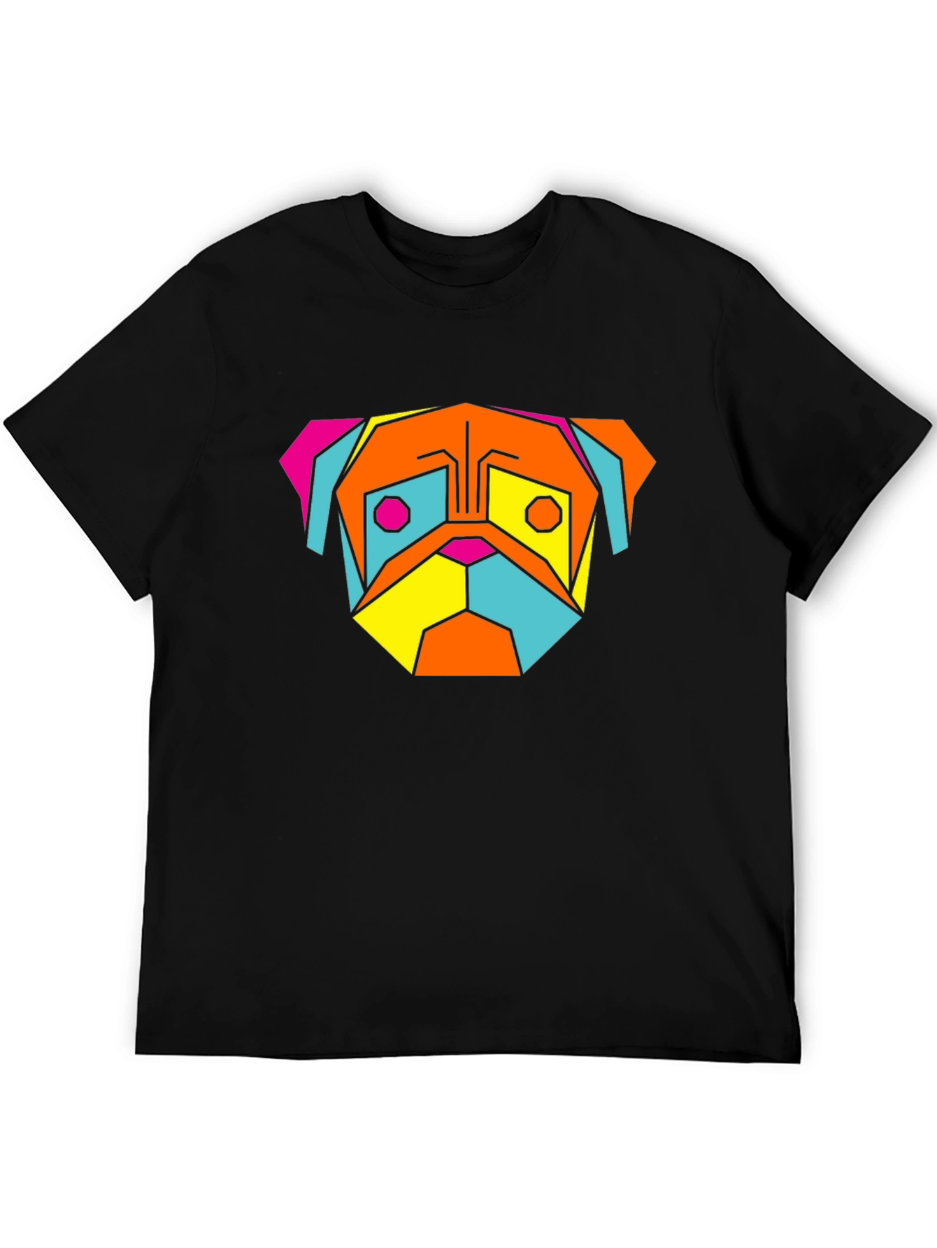 Geometric Pug T-Shirt - Modern Graphic Tee