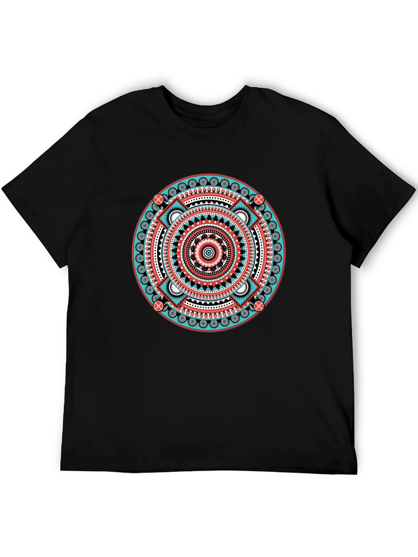 Aztec Mandala Graphic Tee - Black