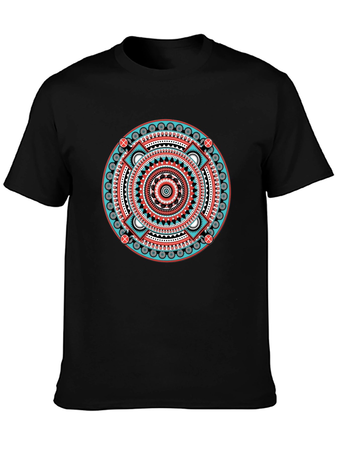 Aztec Mandala Graphic Tee - Black