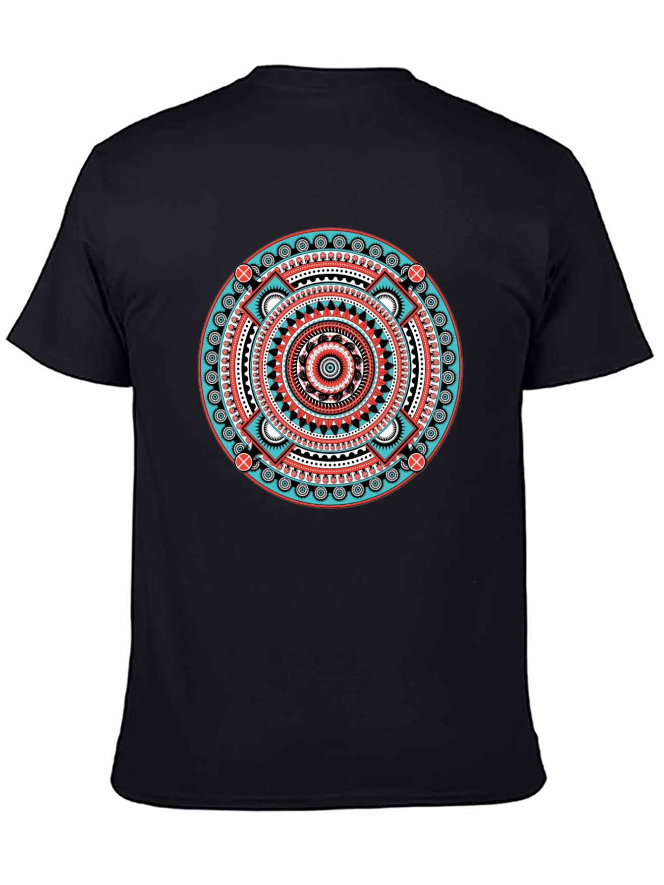 Aztec Mandala Graphic Tee - Black