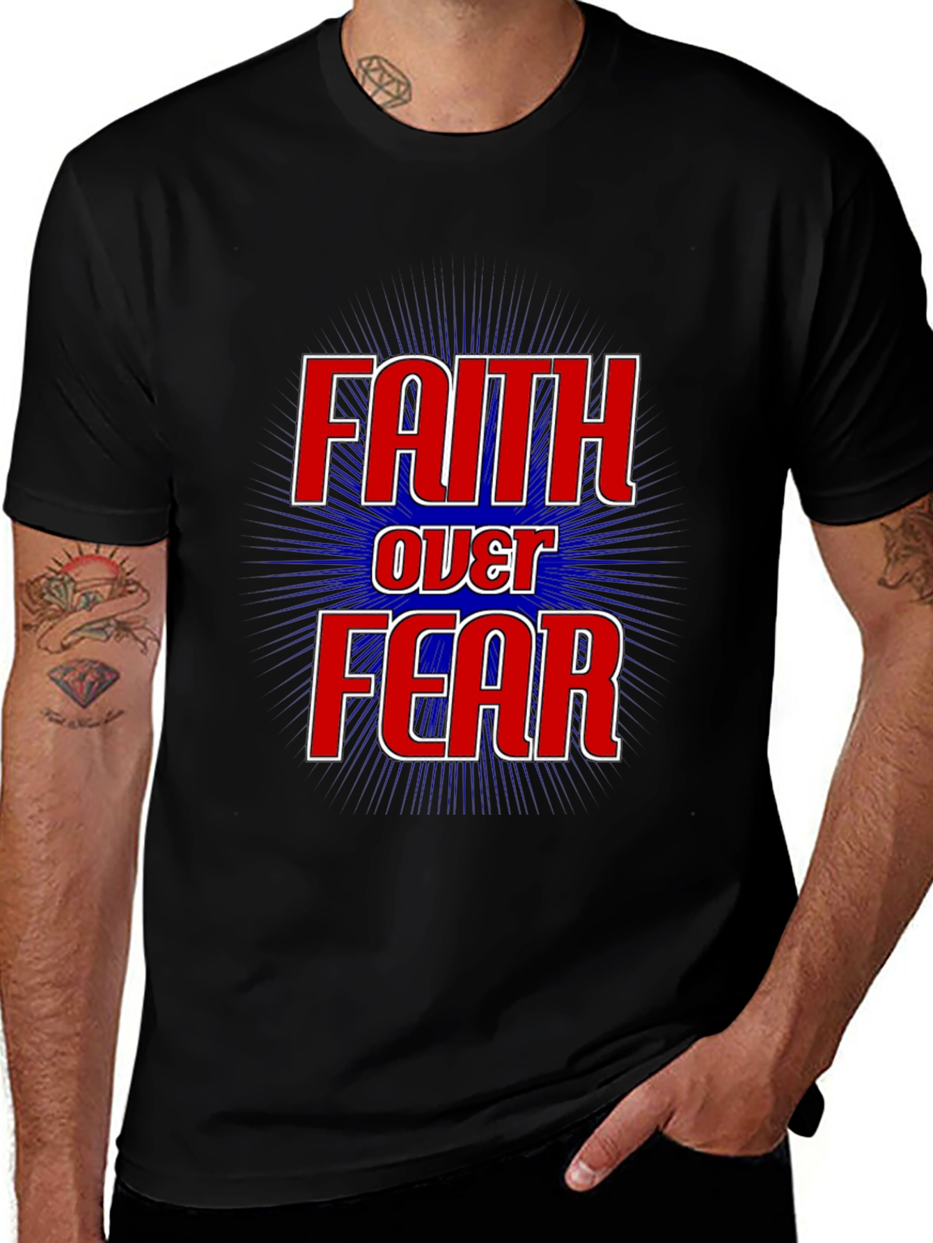 Faith Over Fear Graphic Print T-Shirt