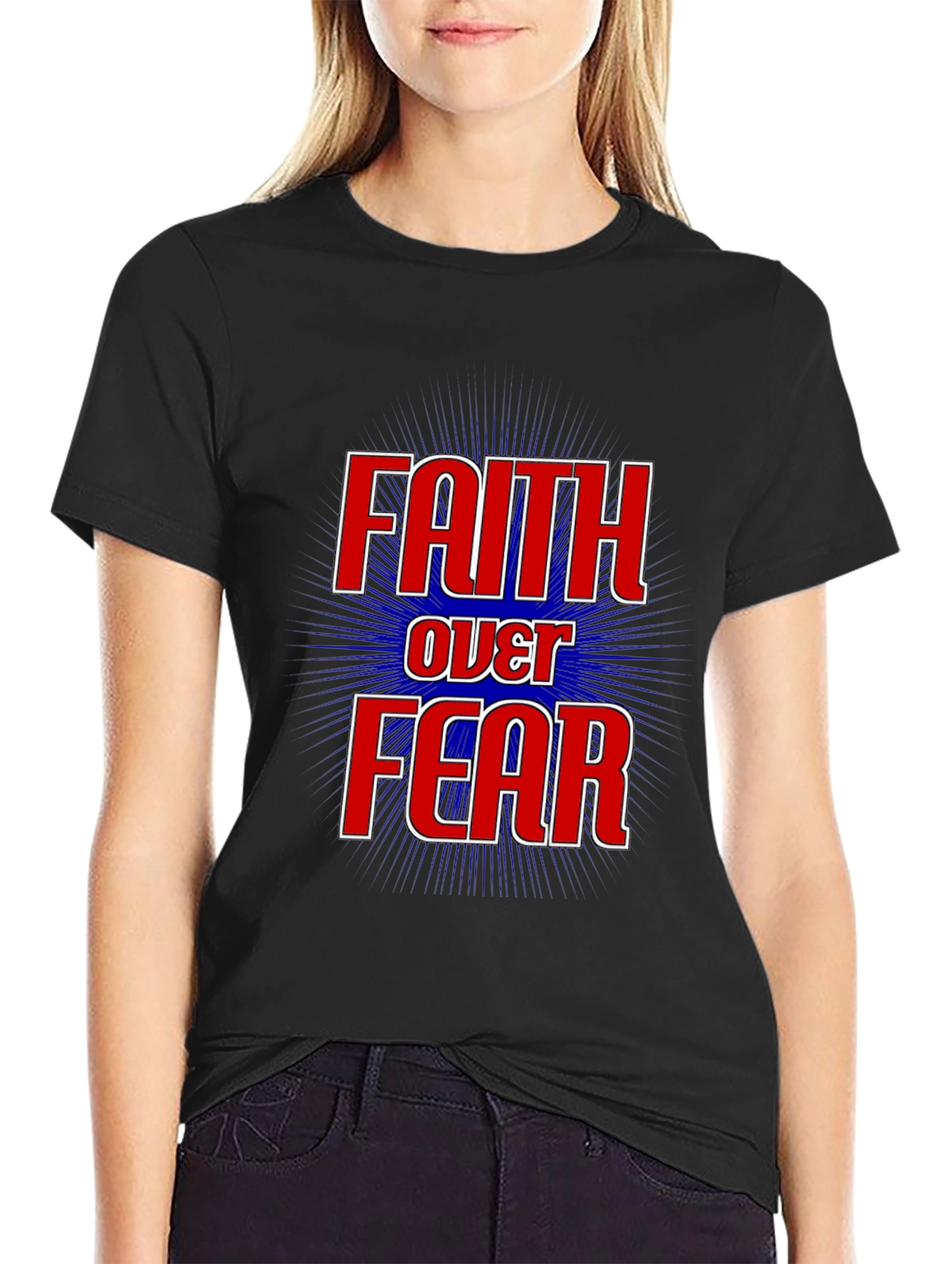 Faith Over Fear Graphic Print T-Shirt