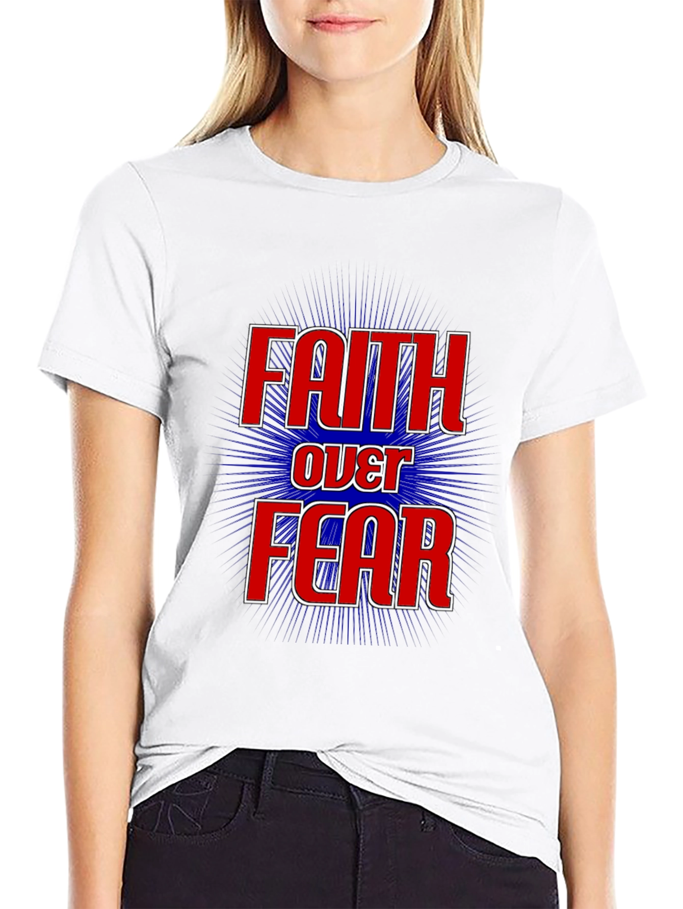 Faith Over Fear Graphic Print T-Shirt
