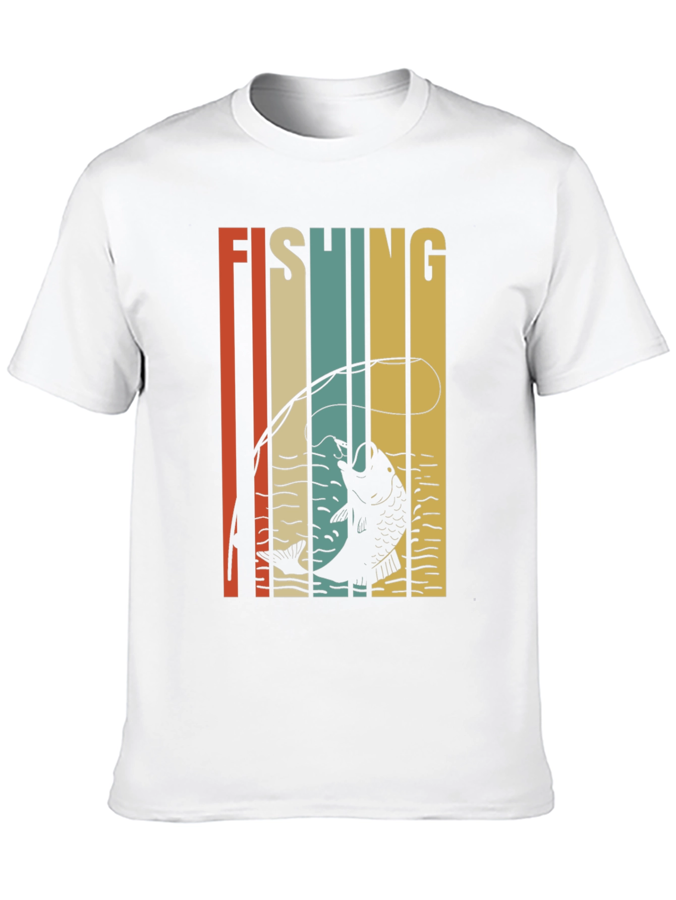 Retro Fishing Graphic T-Shirt - Black